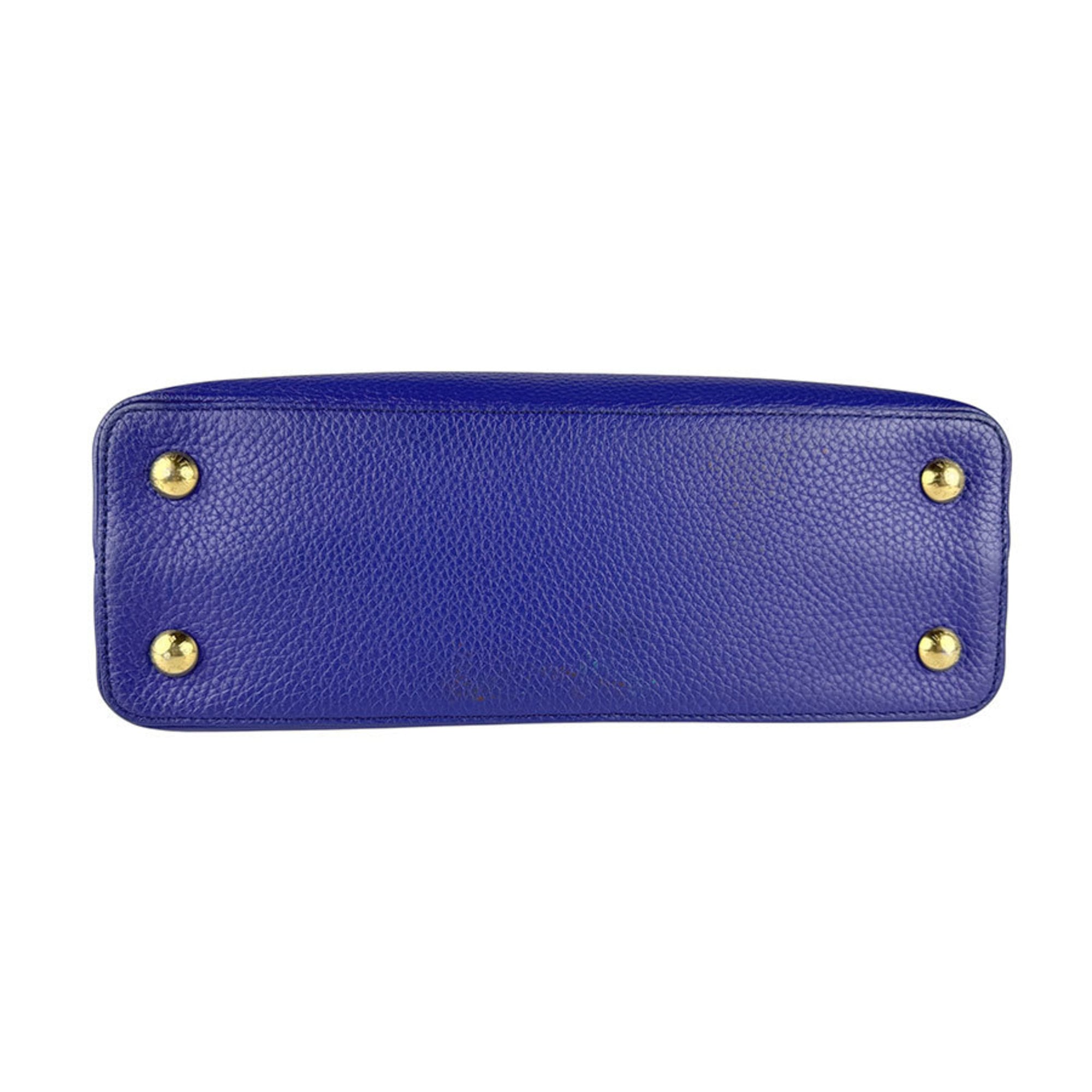 Louis Vuitton Blue Leather Handbag Shoulder Bag