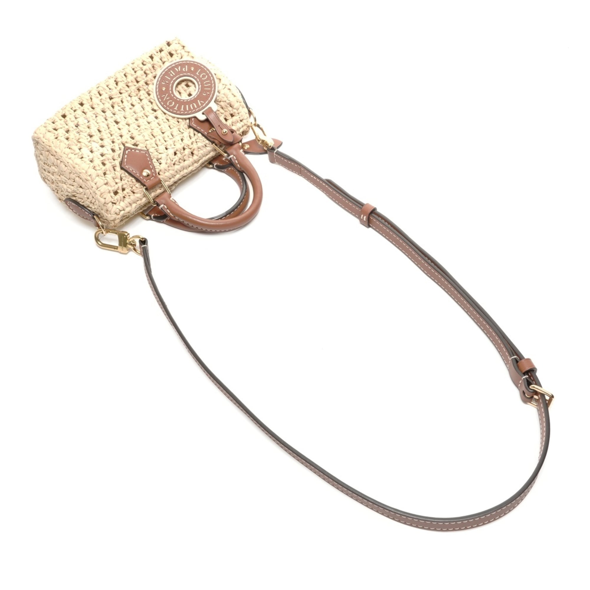 Louis Vuitton Beige Raffia Shoulder Bag