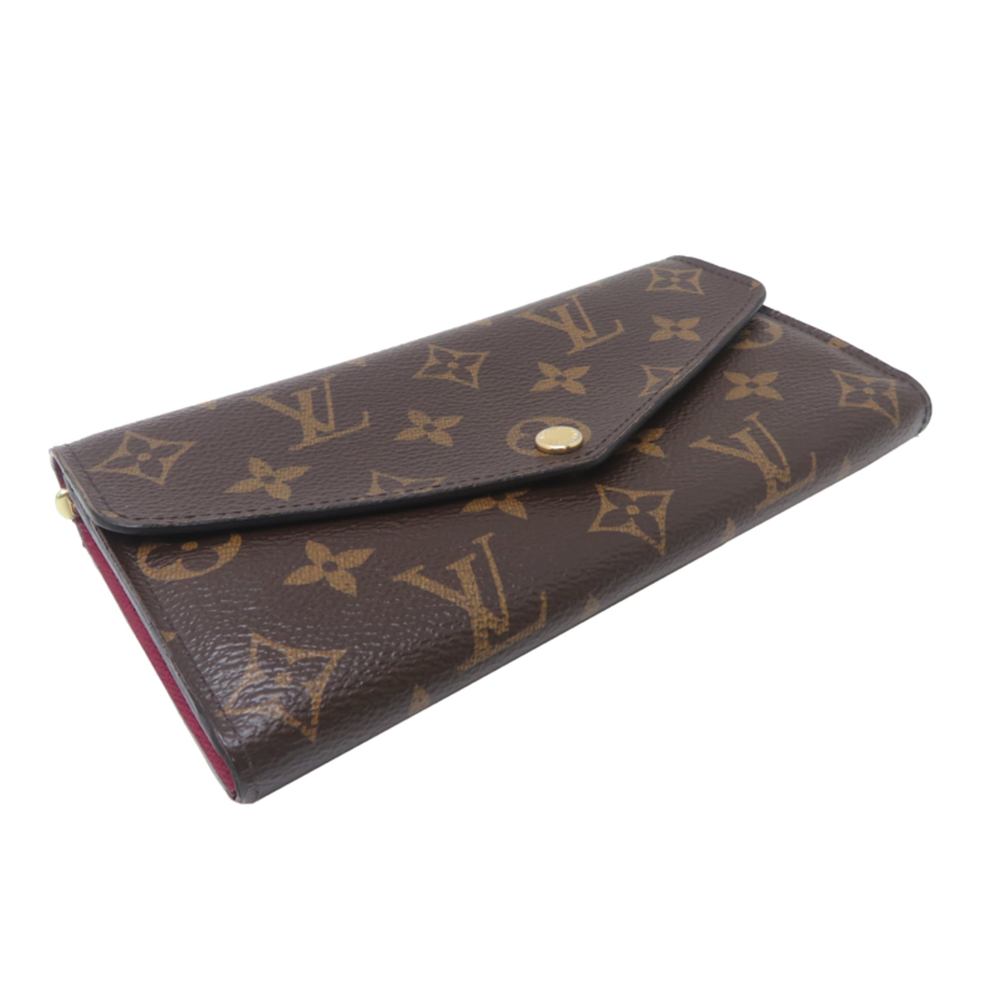 Louis Vuitton Monogram Brown Fuchsia Monogram Long Wallet