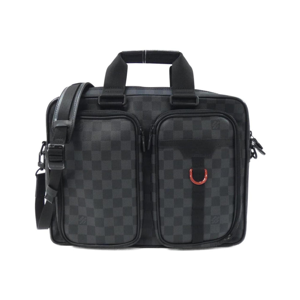 Louis Vuitton Black Graphite Gray Coated Canvas Handbag