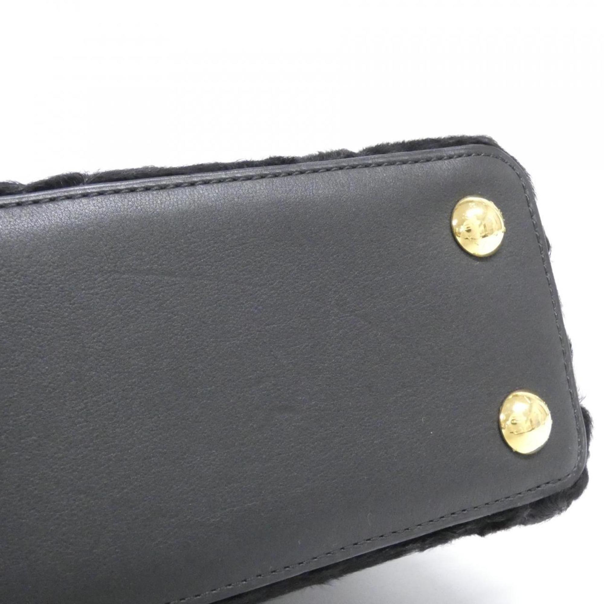 Louis Vuitton Black Fur Leather Handbag