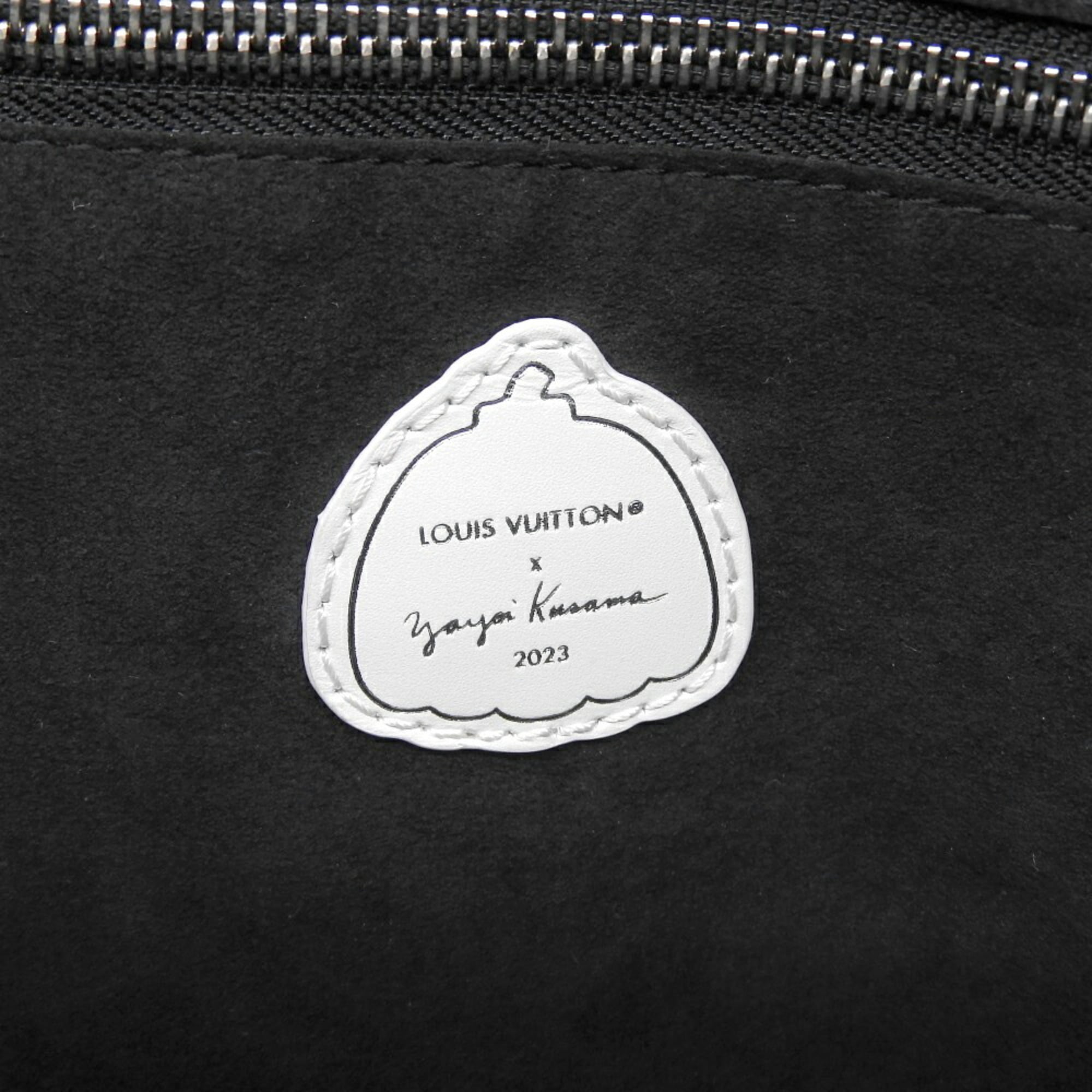 Louis Vuitton Black White Leather Tote Bag