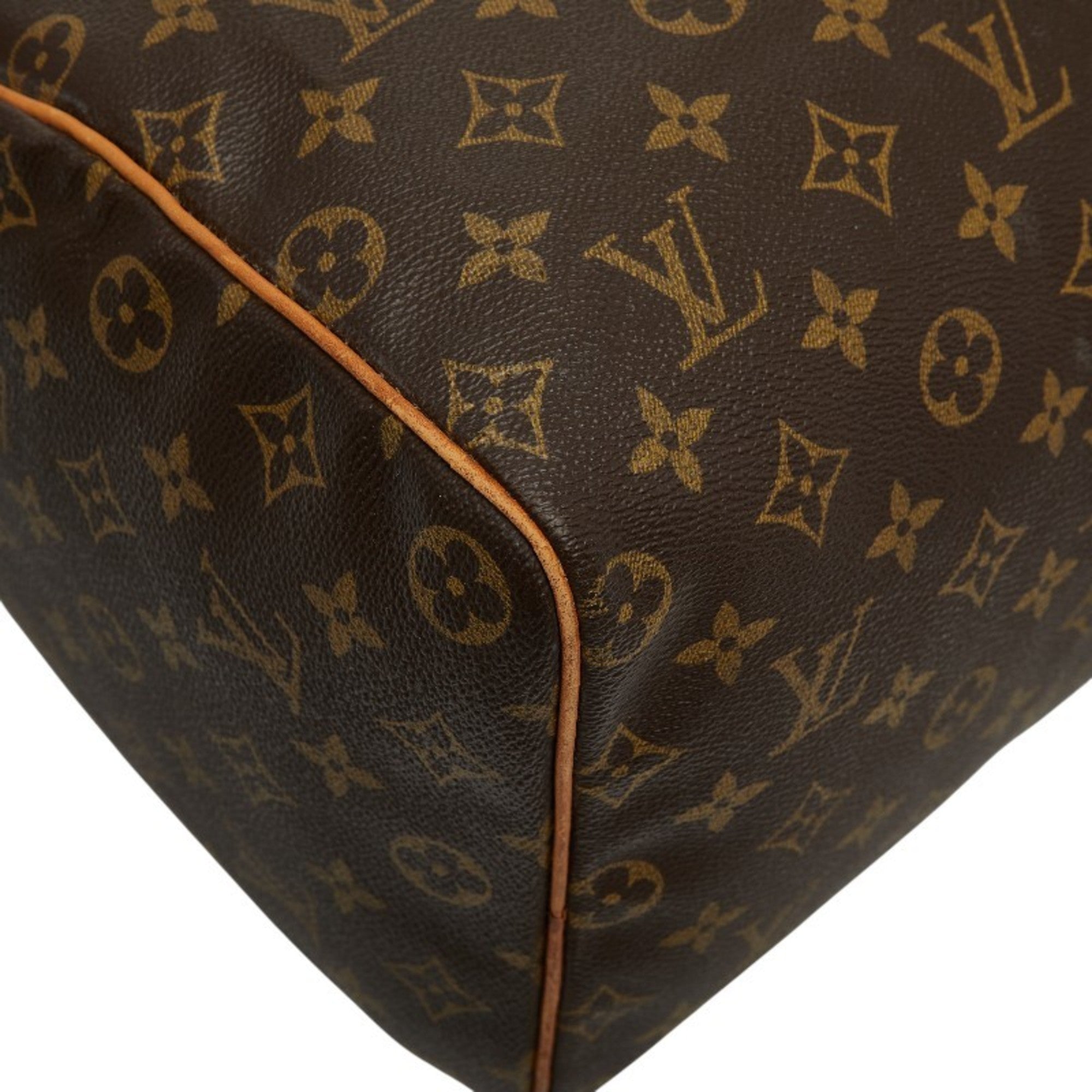 Louis Vuitton Brown Pvc Leather Boston Bag Handbag