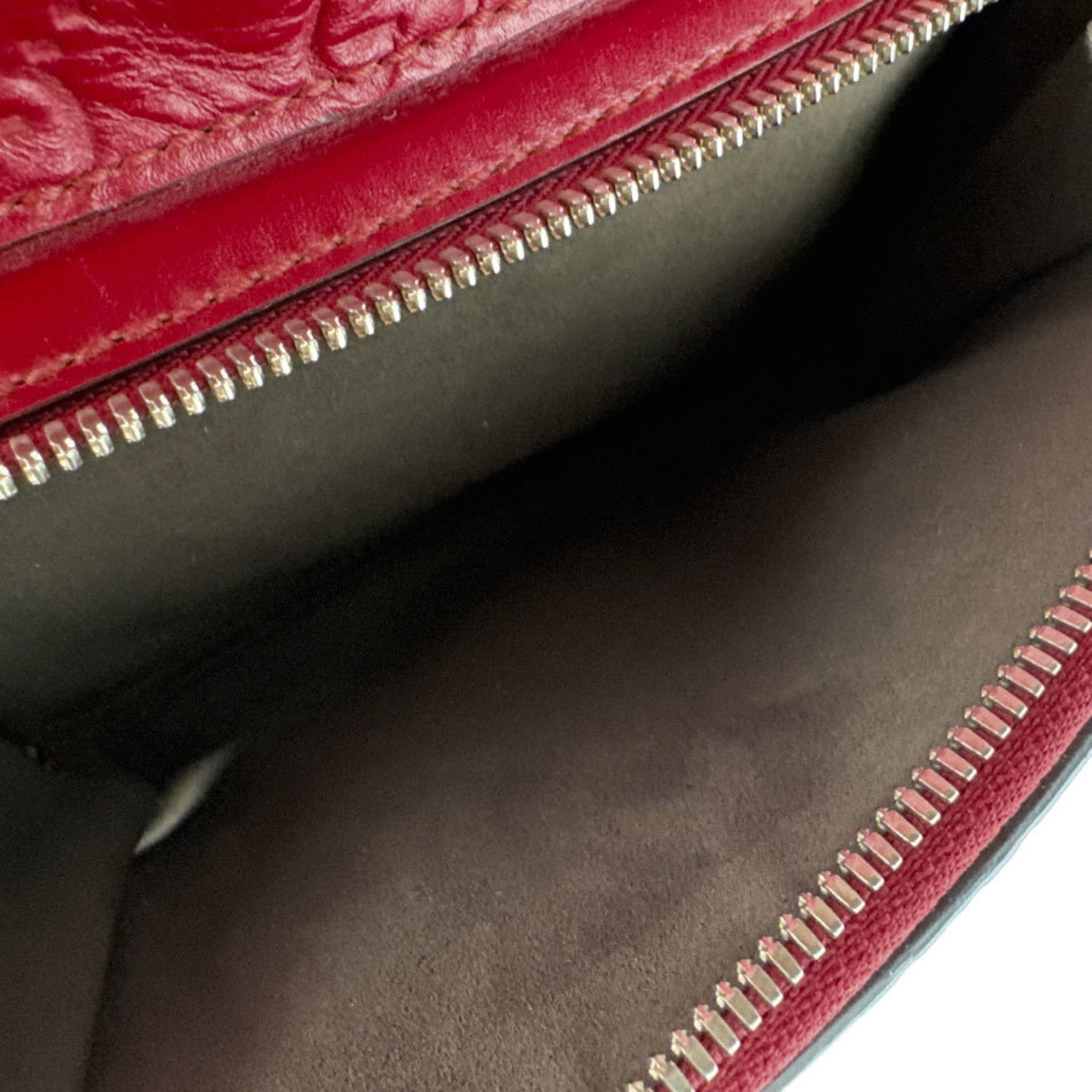 Gucci Red Color Leather Backpack (Pre-Owned)