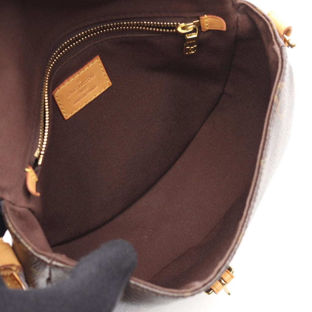Louis Vuitton Brown Coated Canvas Leather Shoulder Bag