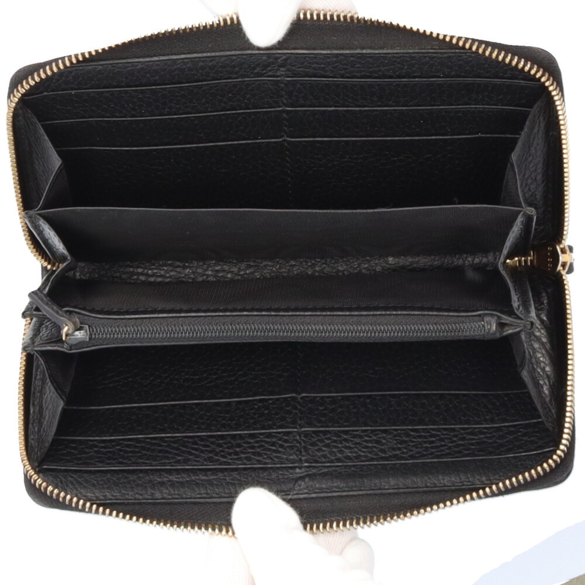 Gucci Black Leather Long Wallet (Bi-Fold) (Pre-Owned)