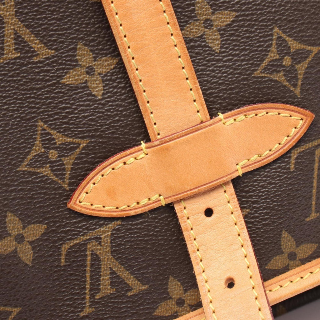 Louis Vuitton Brown Coated Canvas Leather Shoulder Bag