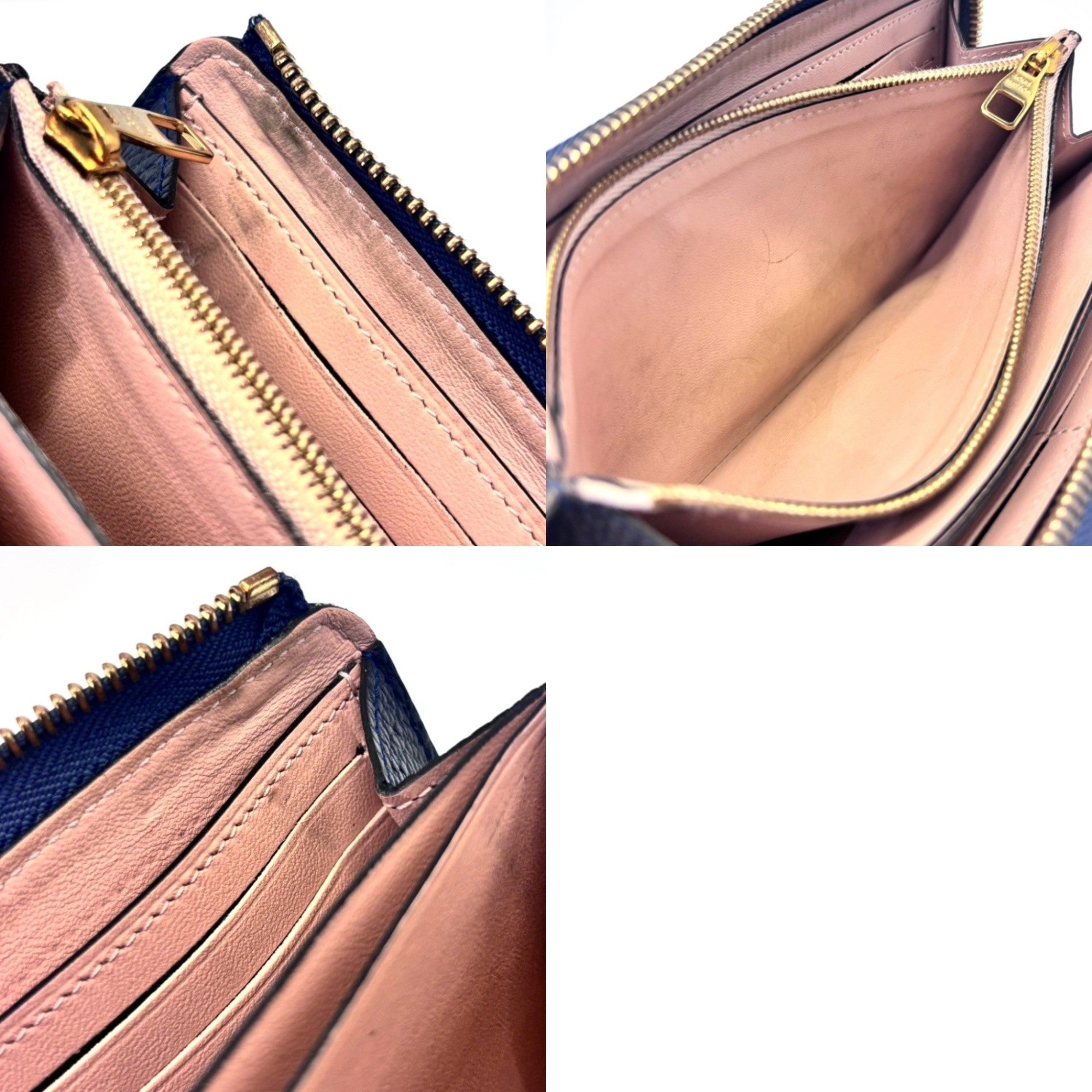 Louis Vuitton Navy Blue Leather Long Wallet