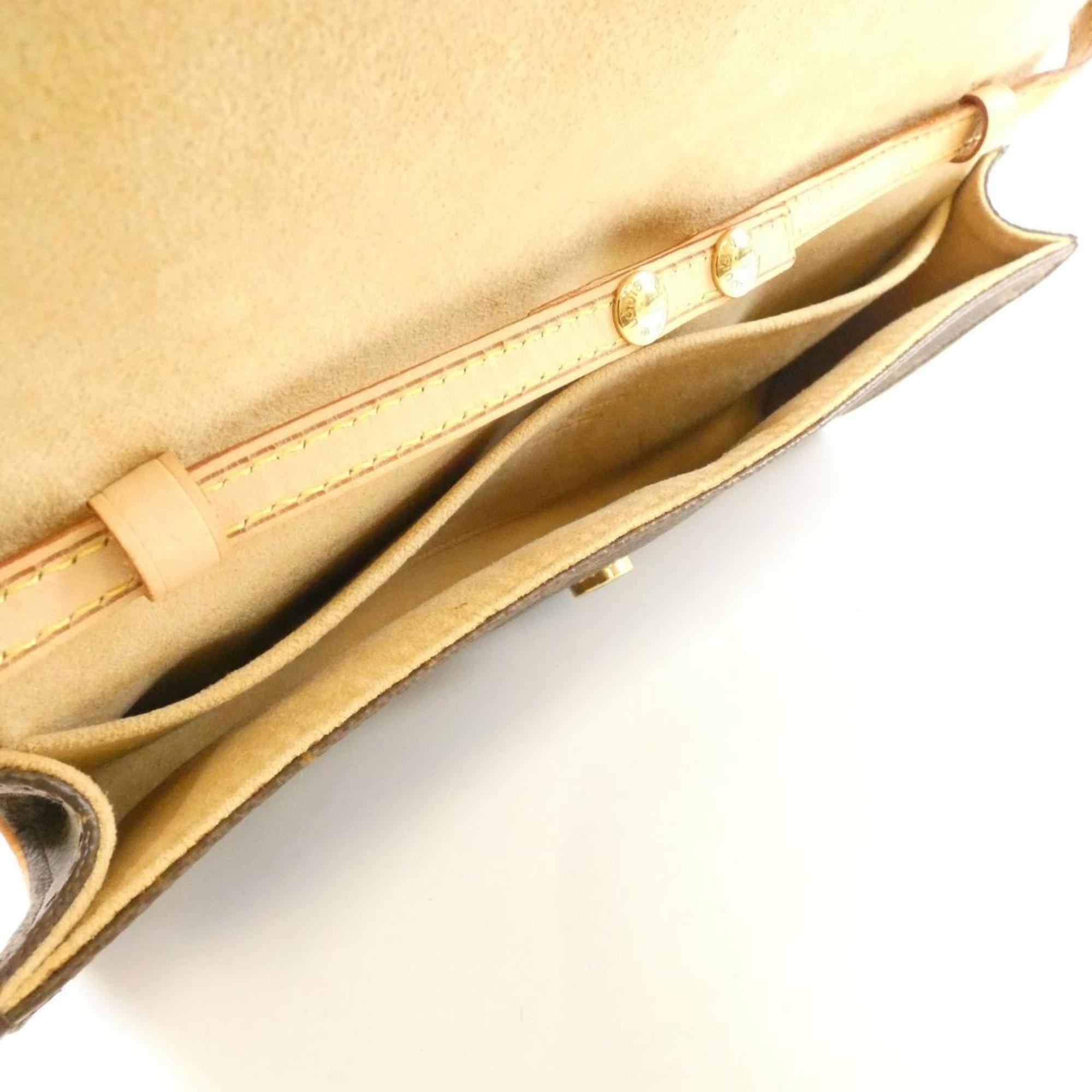 Louis Vuitton Brown Coated Canvas Pochette Shoulder Bag