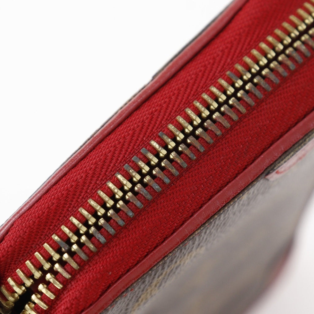 Louis Vuitton Monogram Brown Cerise Red Color Monogram Long Wallet