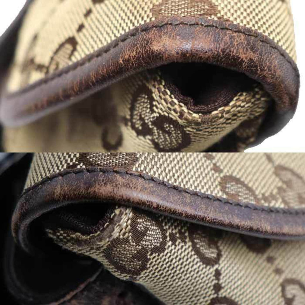 Gucci Beige Brown Gg Canvas Leather Fanny Pack (Pre-Owned)