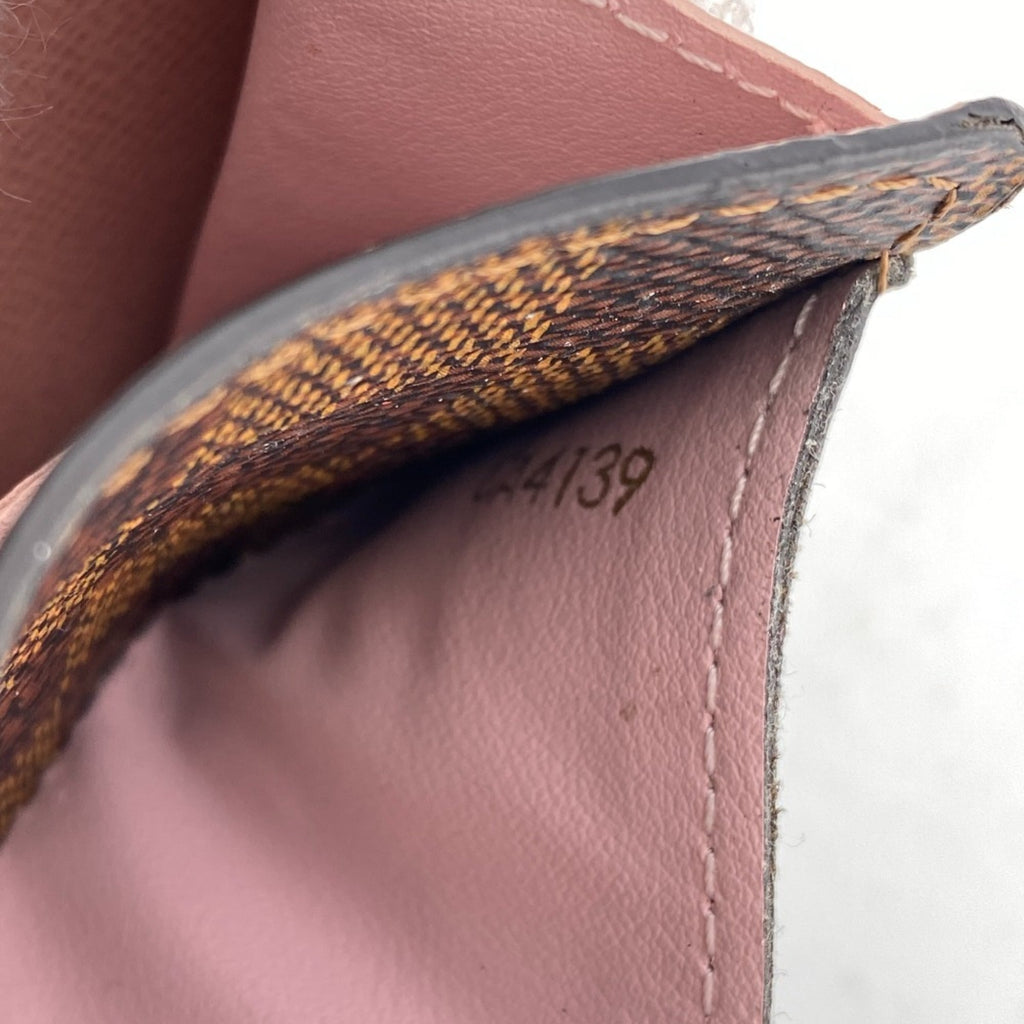 Louis Vuitton Damier Brown Rose Ballerine Leather Long Wallet