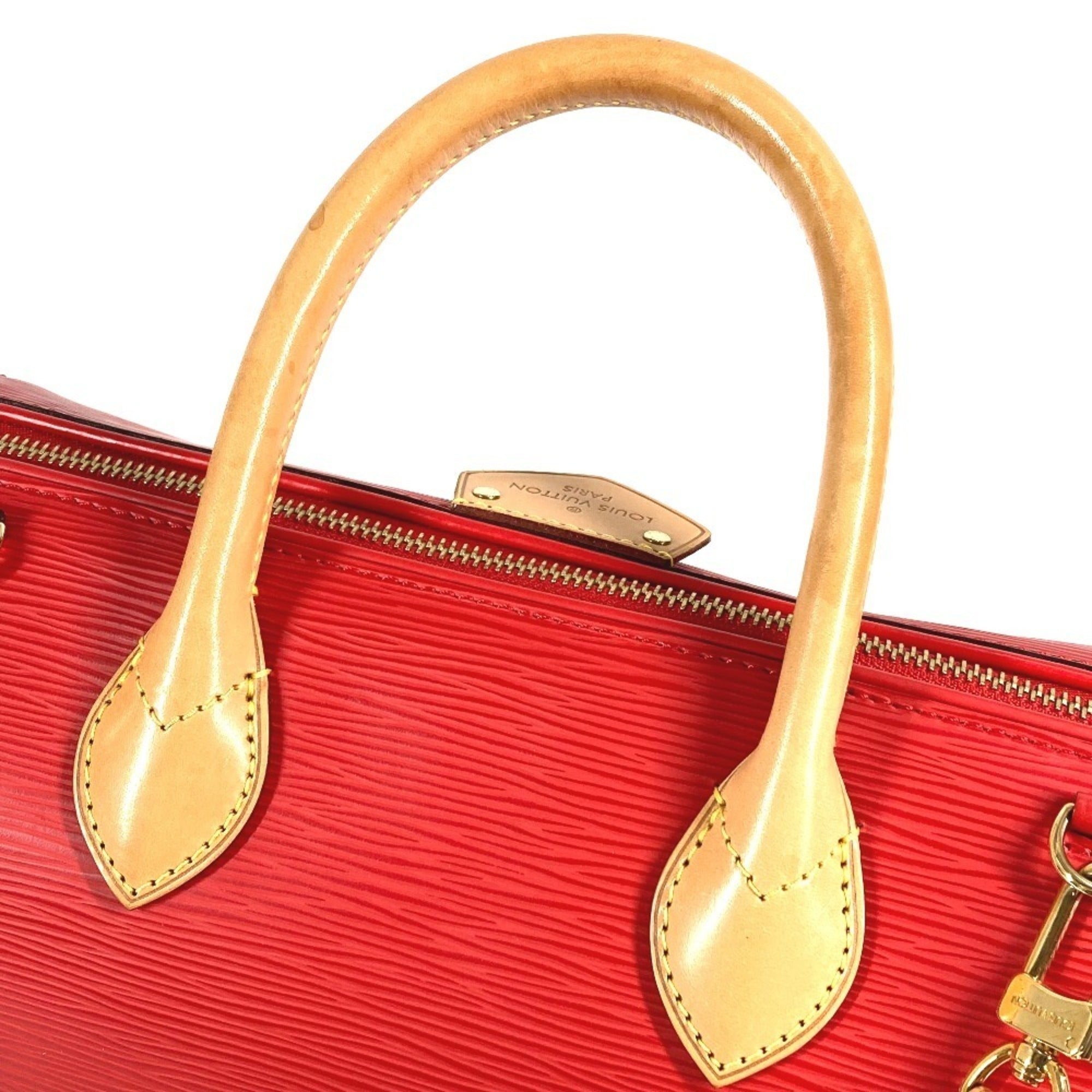 Louis Vuitton Red Color Epi Leather Boston Bag Handbag Shoulder Bag