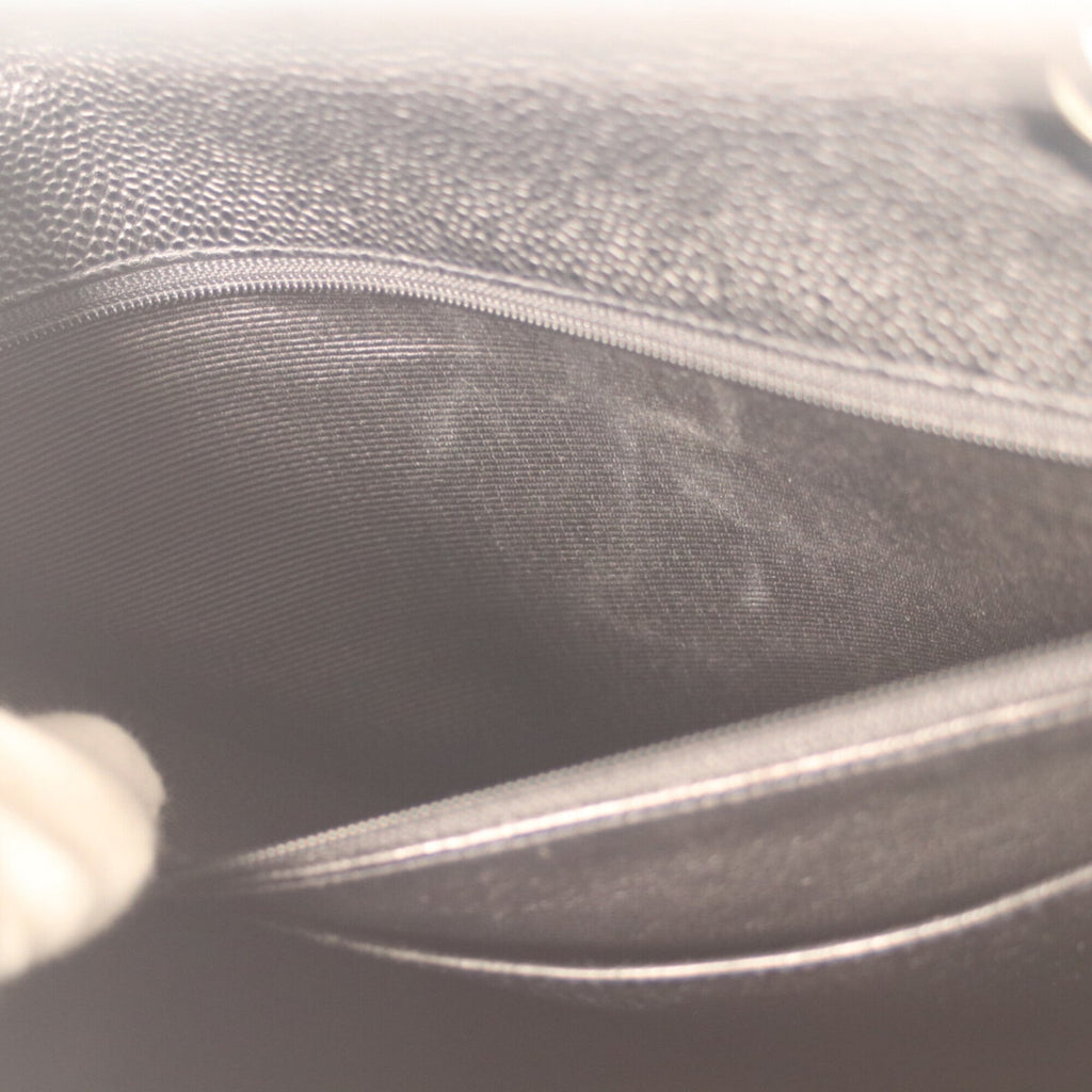 Chanel Black Grained Calfskin Shoulder Bag