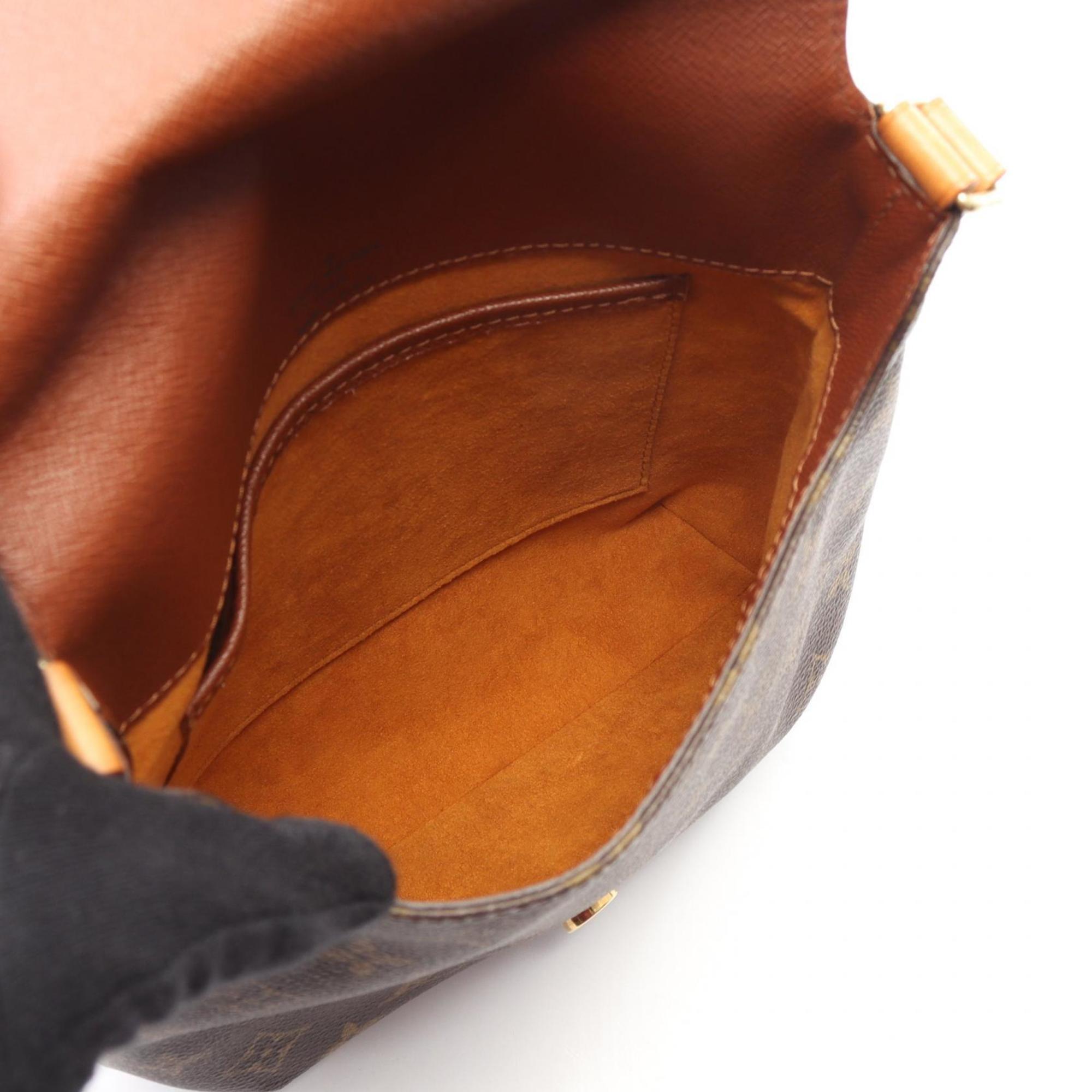 Louis Vuitton Brown Coated Canvas Leather Shoulder Bag