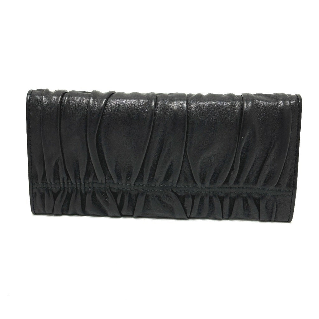 Prada Black Leather Long Wallet (Bi-Fold)