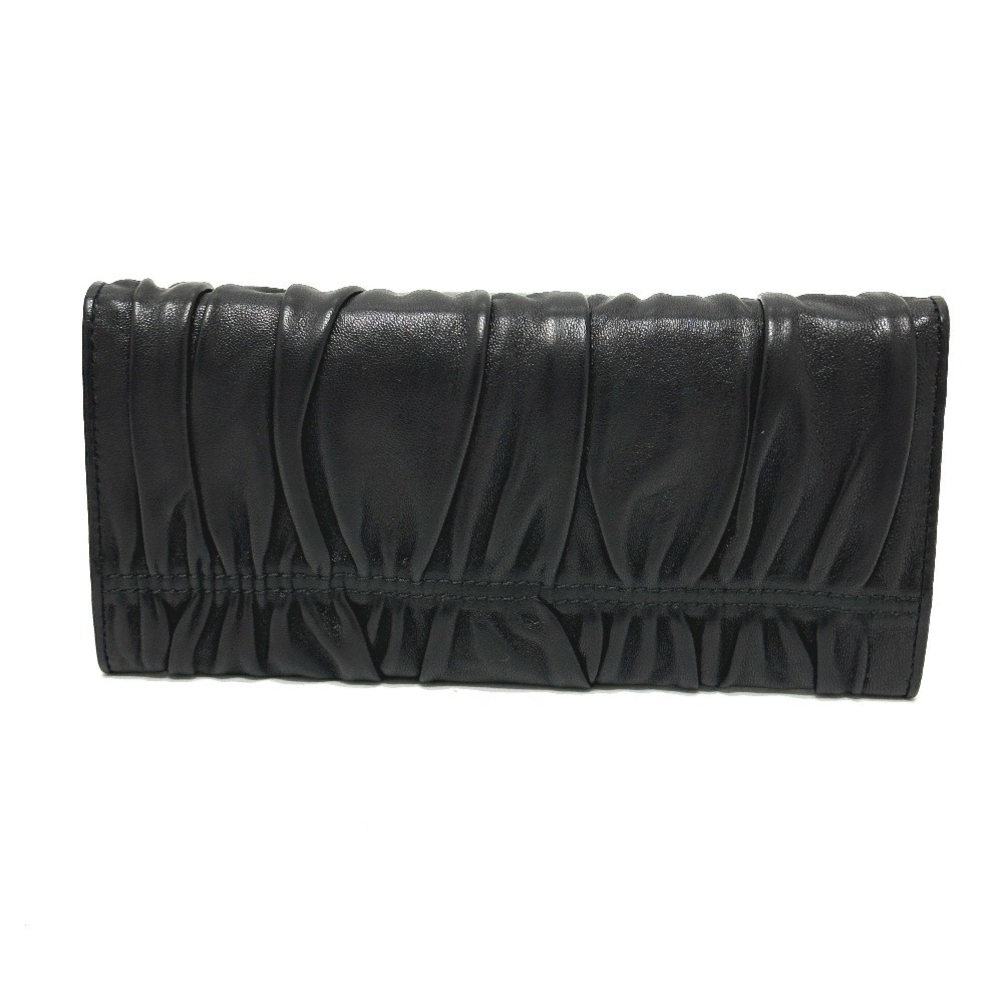 Prada Black Leather Long Wallet (Bi-Fold)