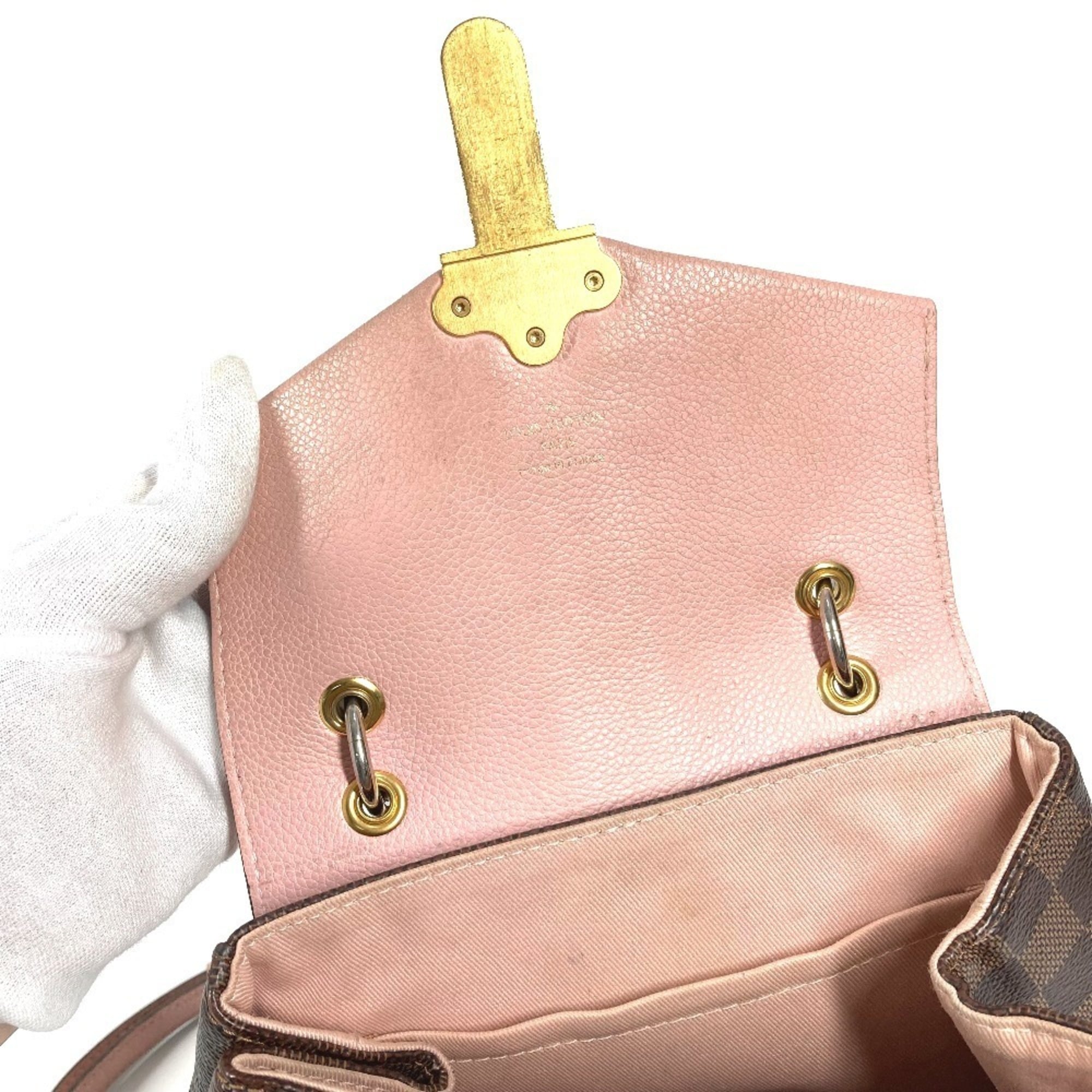 Louis Vuitton Brown Pink Damier Canvas Backpack Handbag