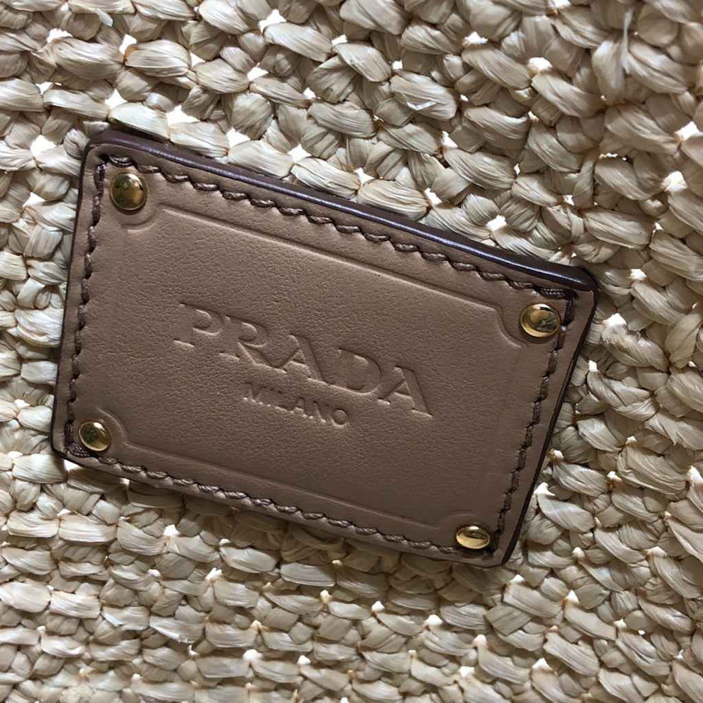 Prada Beige Raffia Handbag