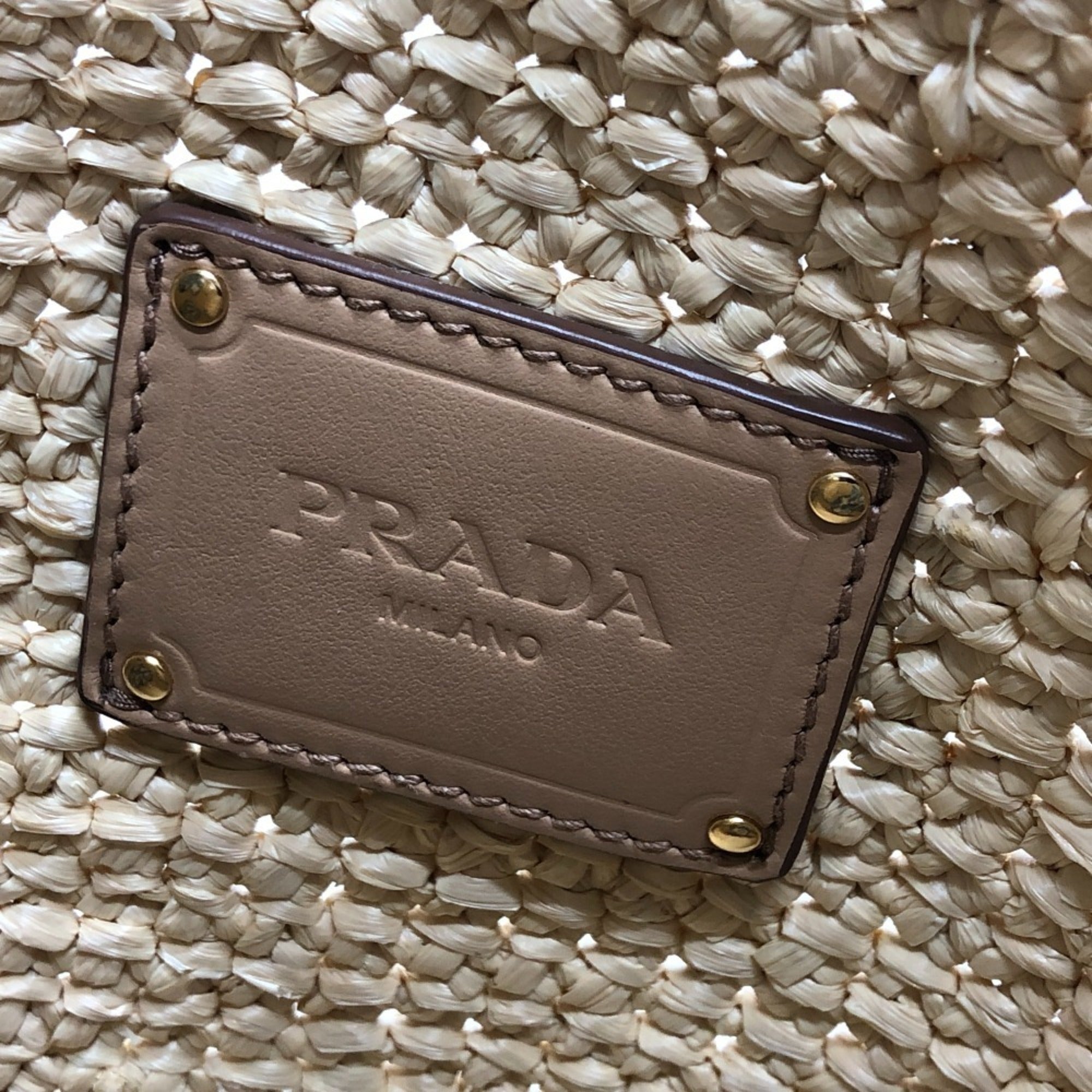Prada Beige Raffia Handbag