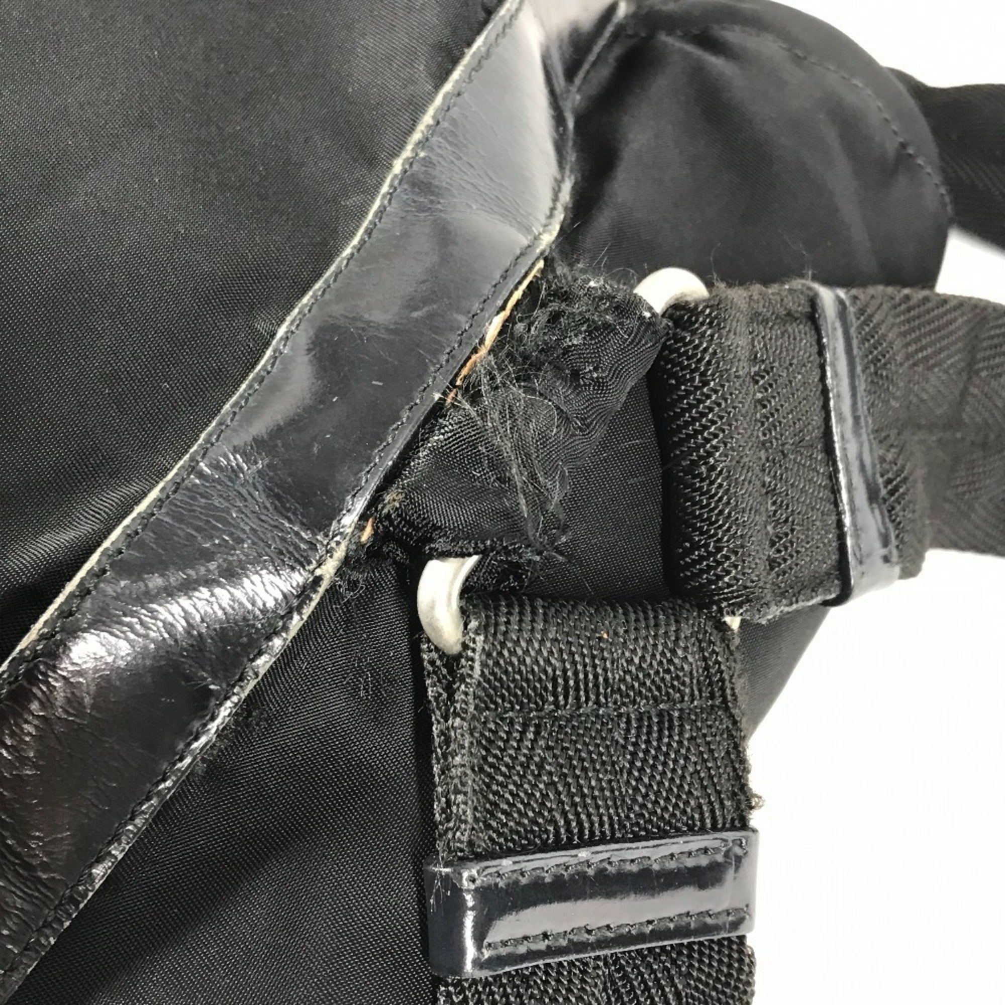Prada Black Leather Nylon Backpack