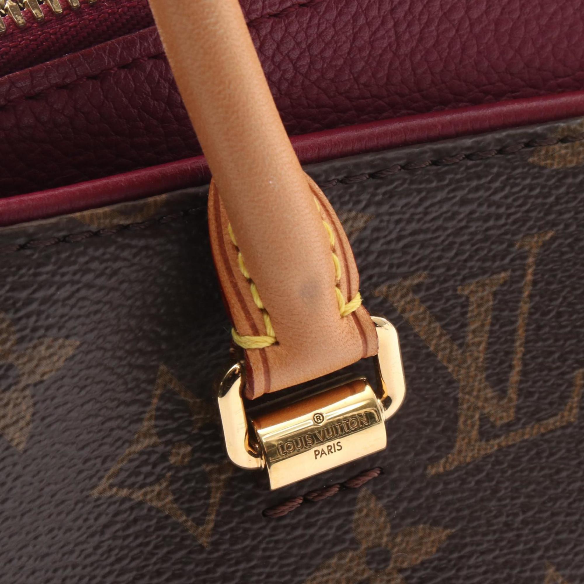 Louis Vuitton Aurore Bordeaux Brown Coated Canvas Leather Handbag