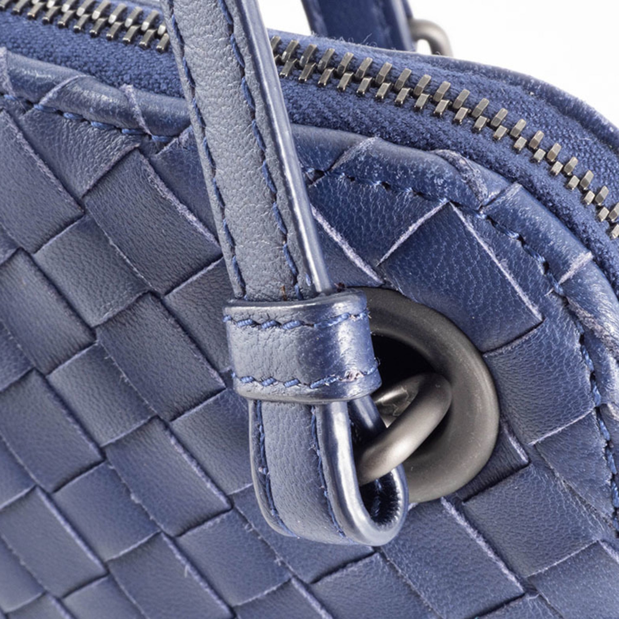 Bottega Veneta Navy Leather Shoulder Bag