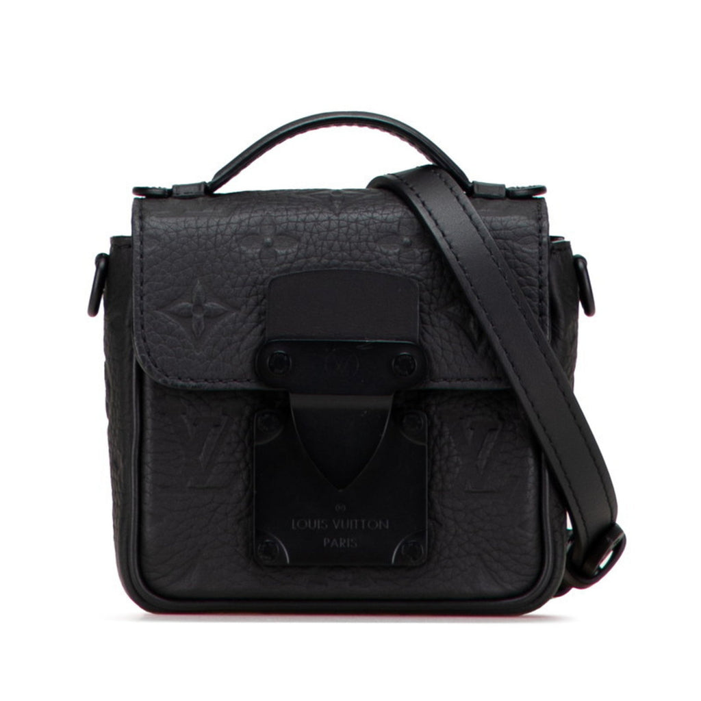 Louis Vuitton Taurillon Black Leather Handbag Shoulder Bag