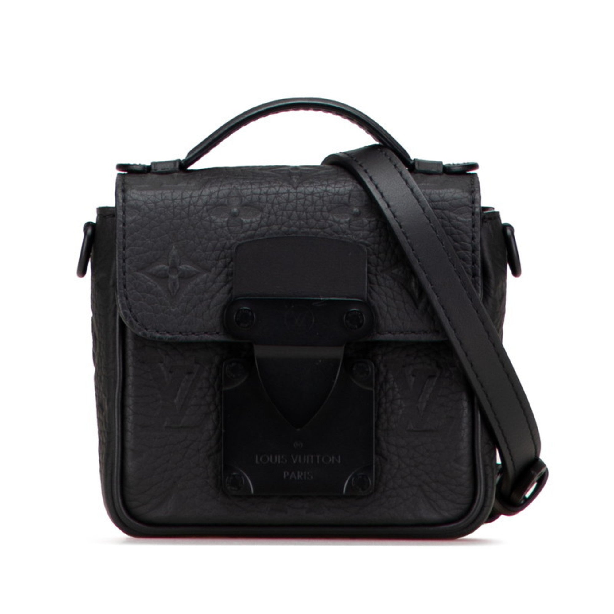 Louis Vuitton Taurillon Black Leather Handbag Shoulder Bag