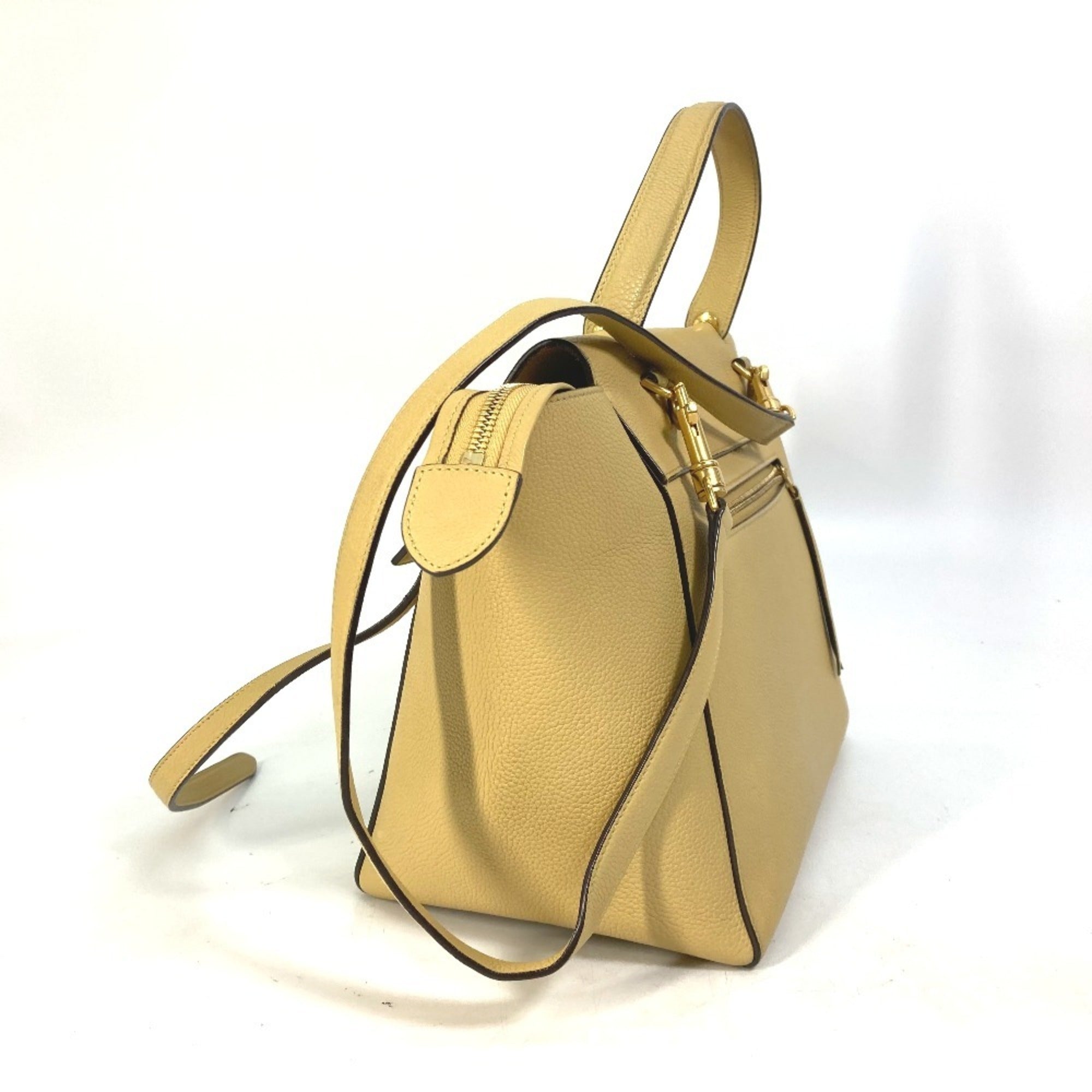 Celine Yellow Leather Shoulder Bag