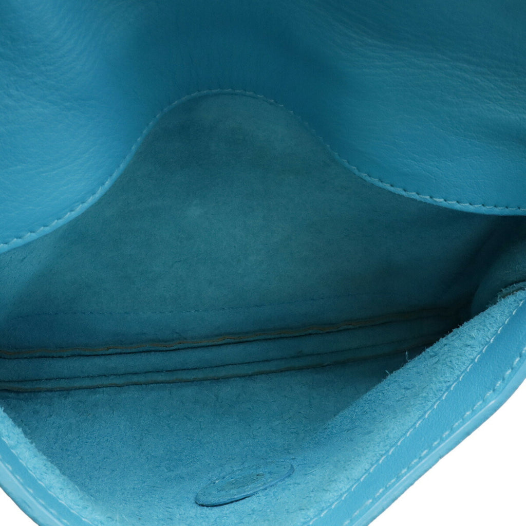 Balenciaga Paper Turquoise Leather Clutch Bag Pochette Shoulder