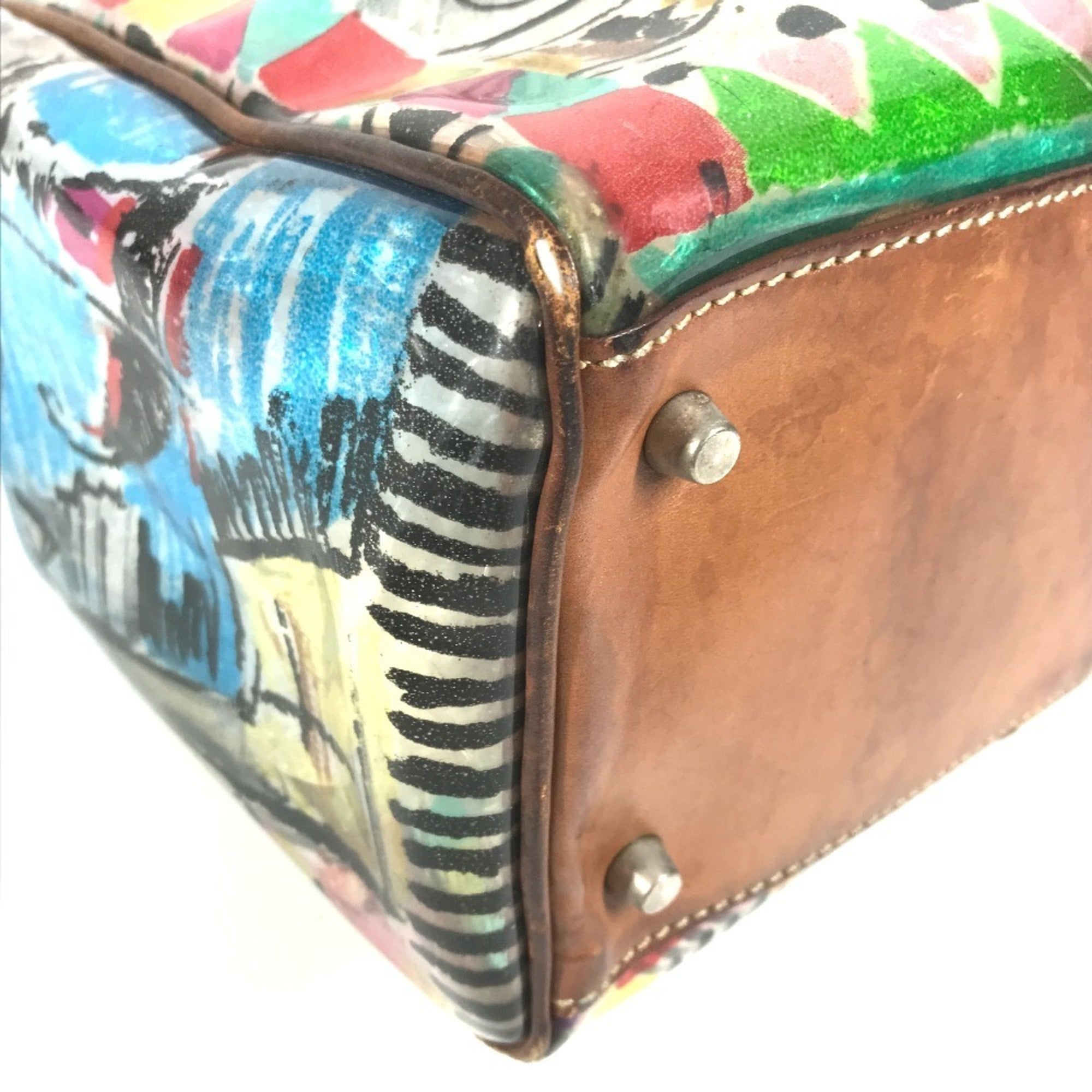 Prada Multi-Color Vinyl Shoulder Bag Tote Bag