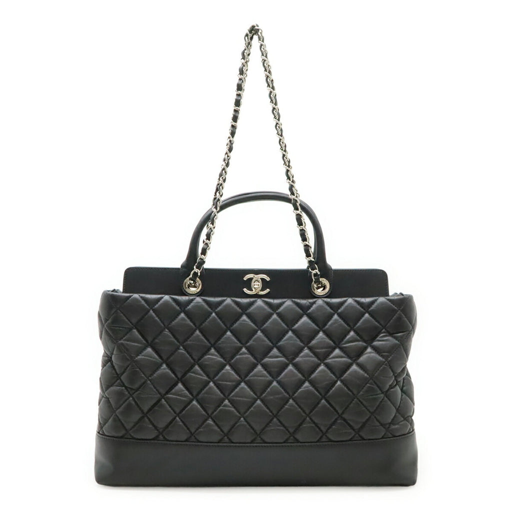 Chanel Matelasse Black Leather Shoulder Bag Tote Bag