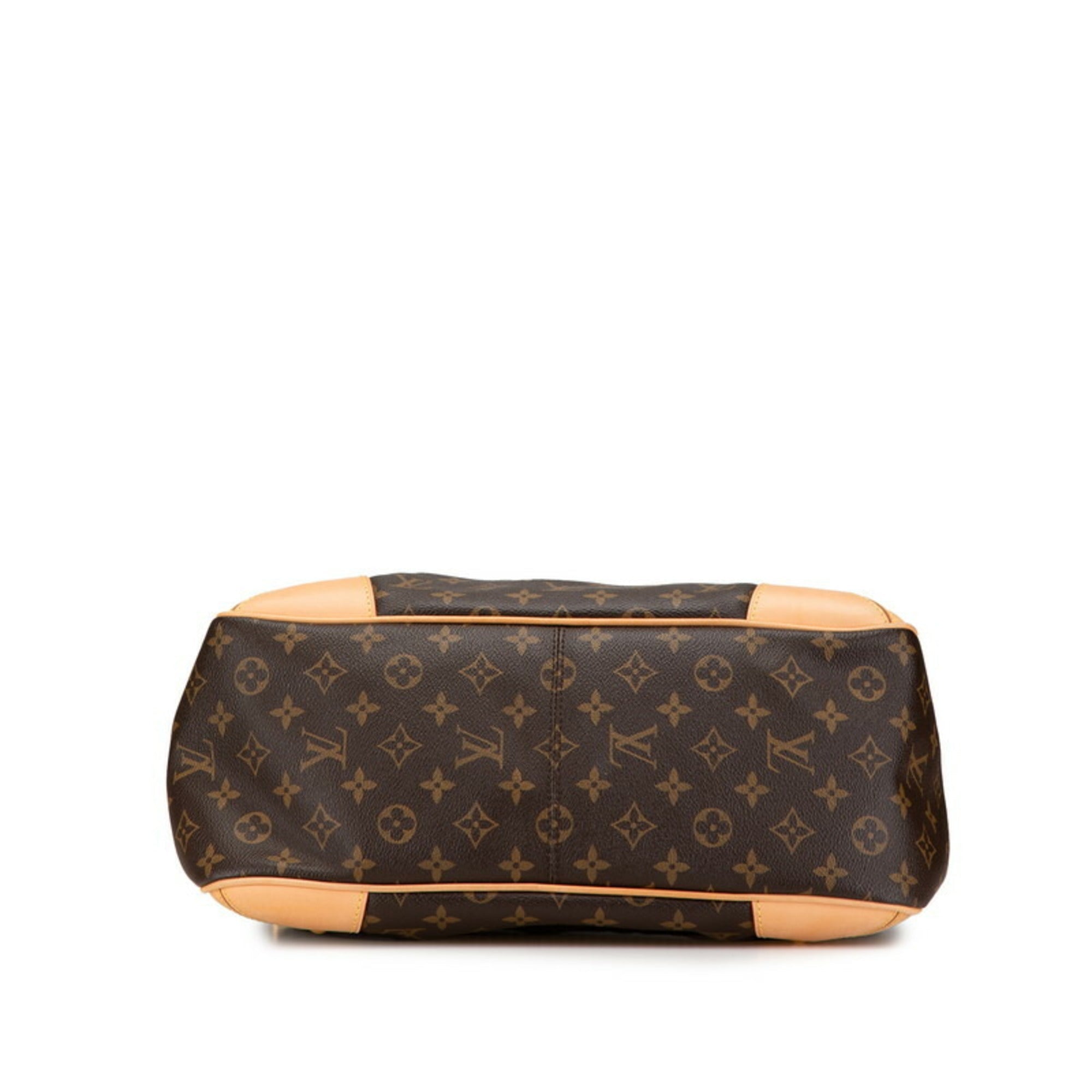 Louis Vuitton Brown Pvc Leather Shoulder Bag Tote Bag
