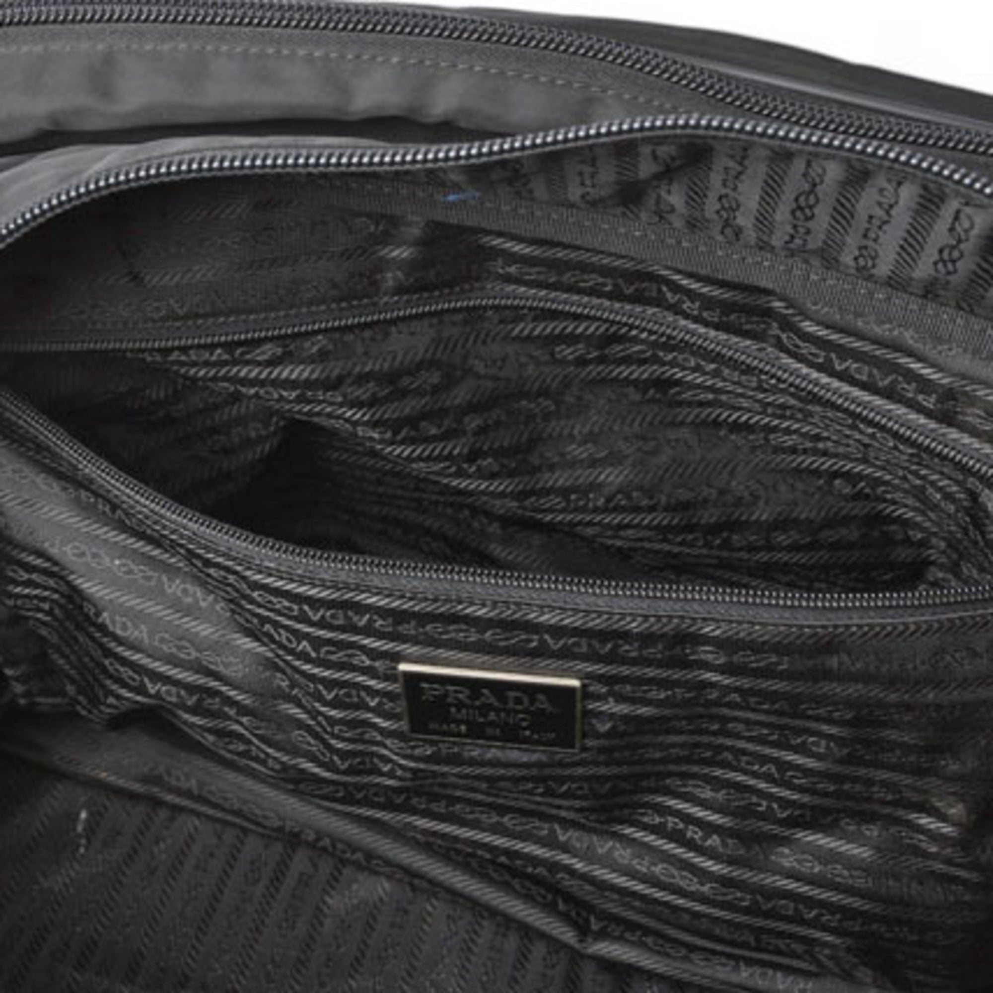 Prada Black Nero Nylon Boston Bag Shoulder Bag