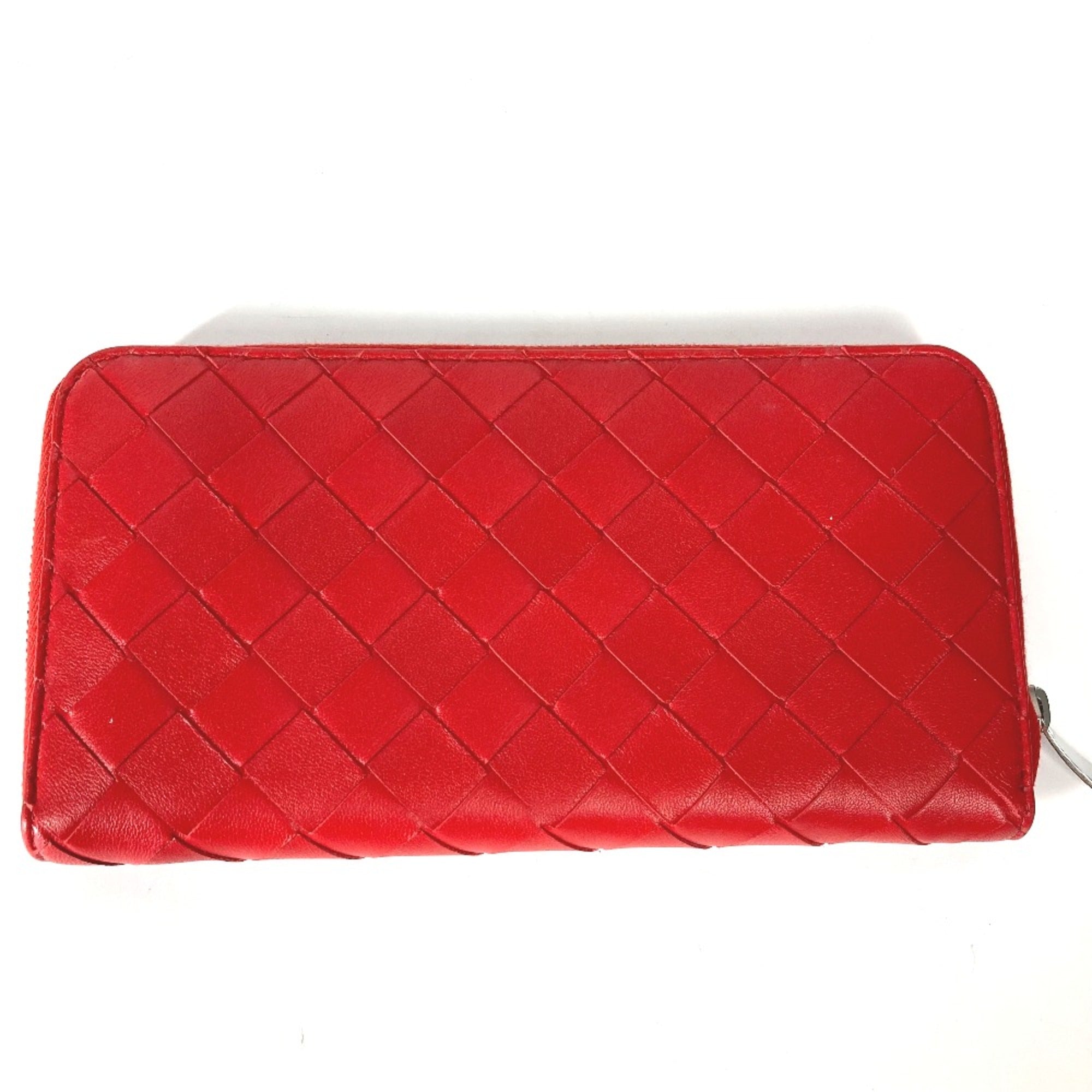 Bottega Veneta Red Leather Long Wallet (Bi-Fold)