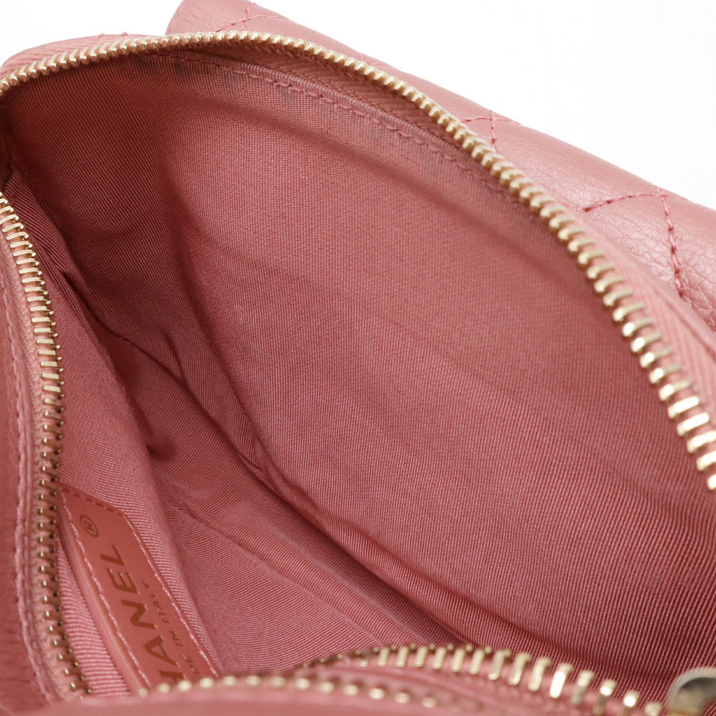 Chanel Matelasse Pink Leather Pouch Sling Bag
