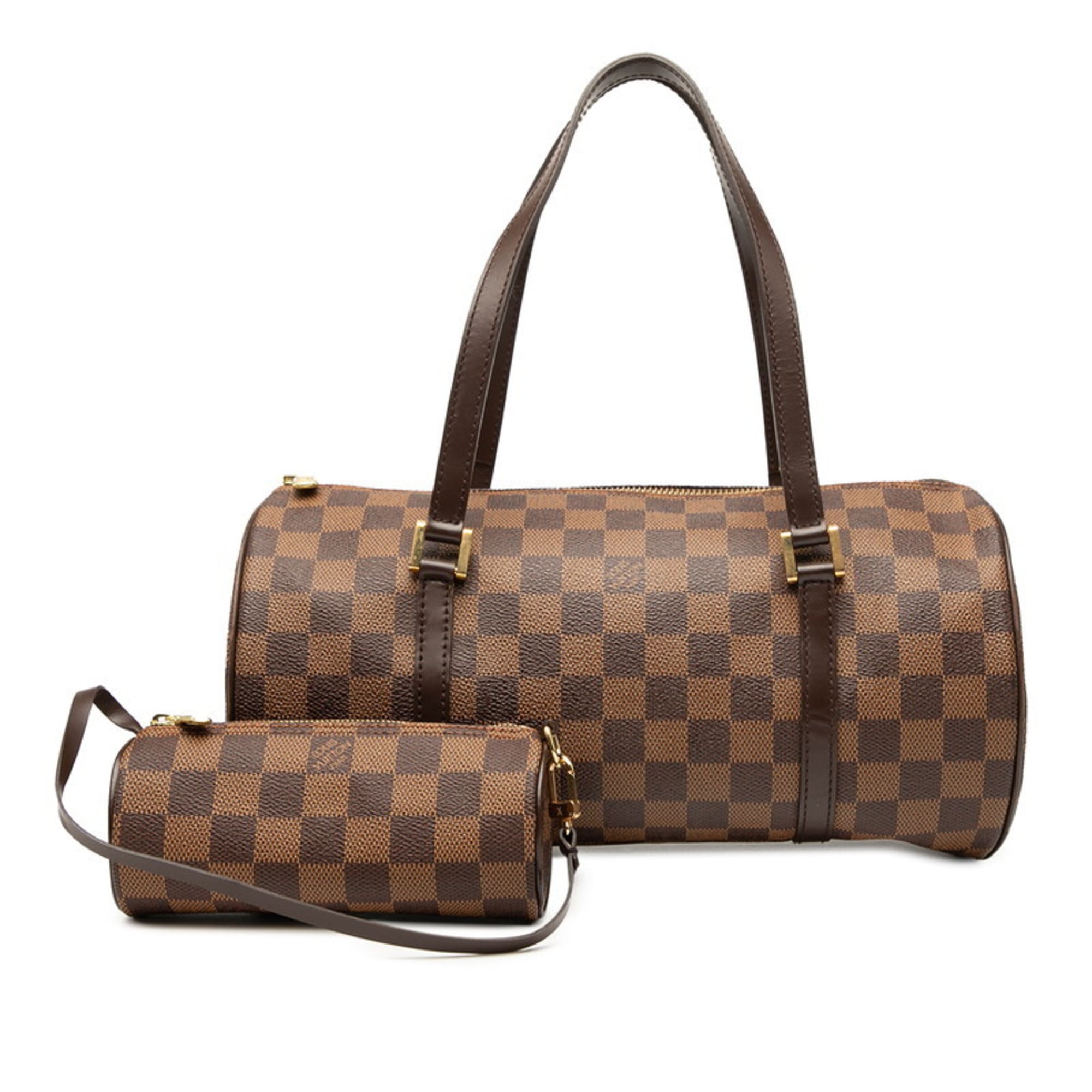 Louis Vuitton Brown Pvc Leather Handbag