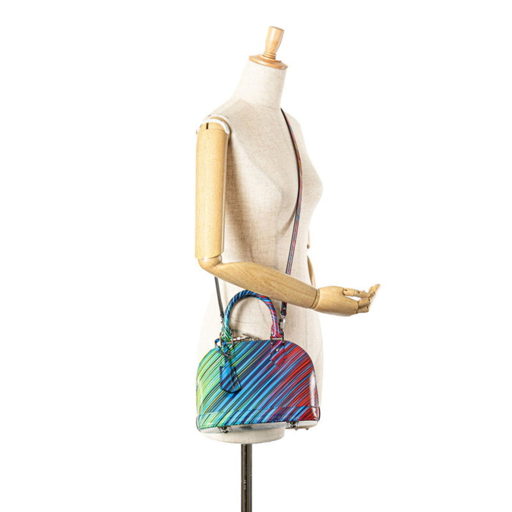 Louis Vuitton Blue Multi-Color Leather Handbag Shoulder Bag