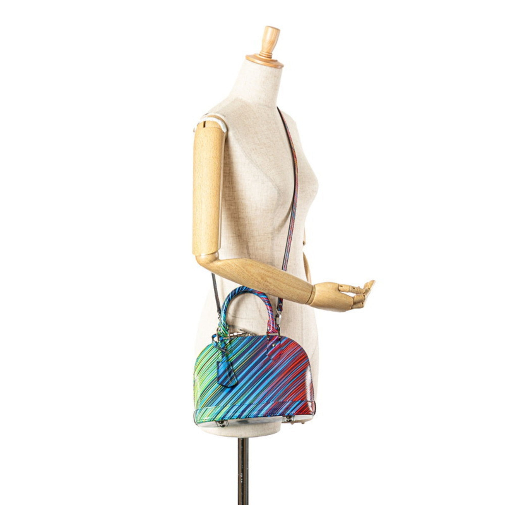 Louis Vuitton Blue Multi-Color Leather Handbag Shoulder Bag