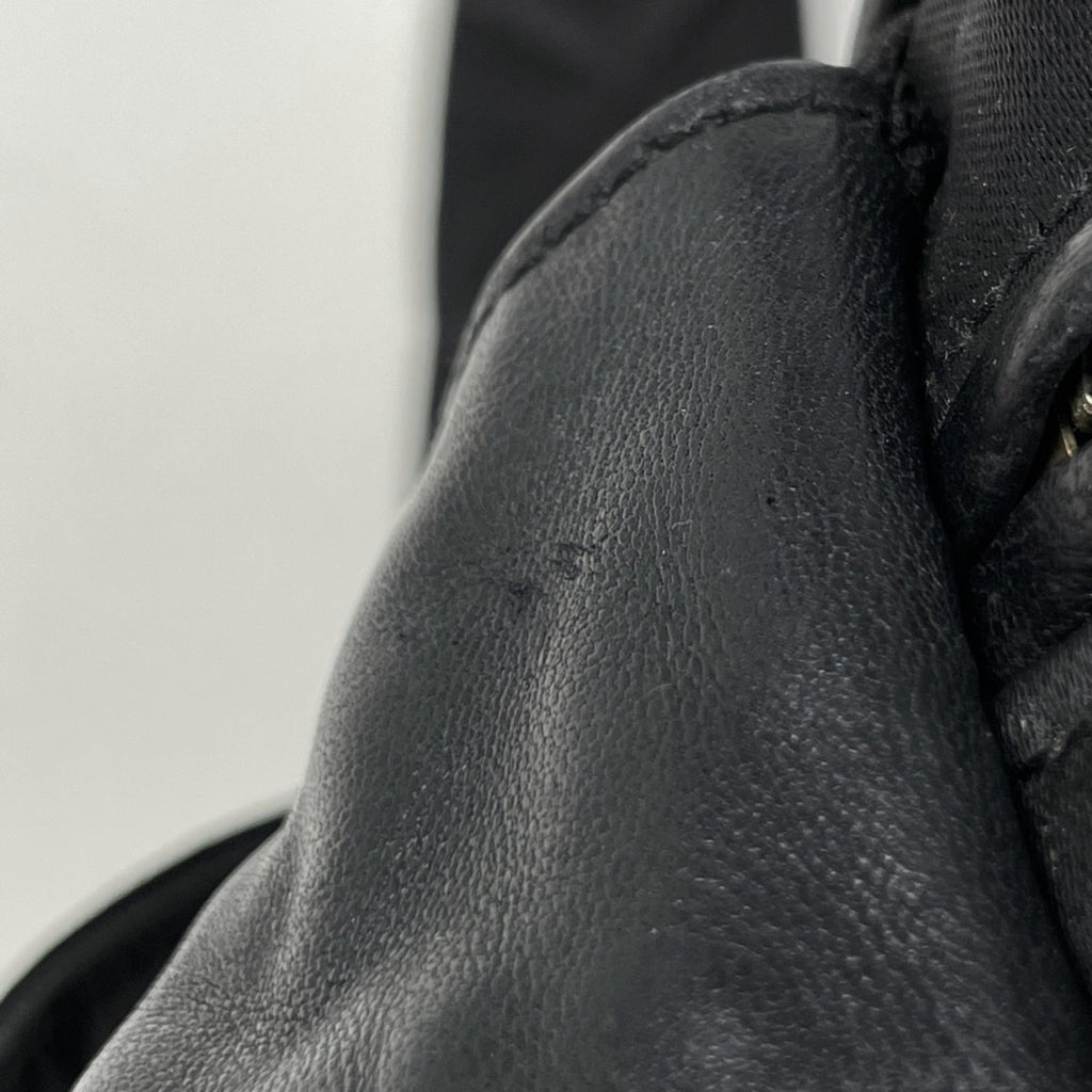 Chanel Matelasse Black Fabric Leather Shoulder Bag