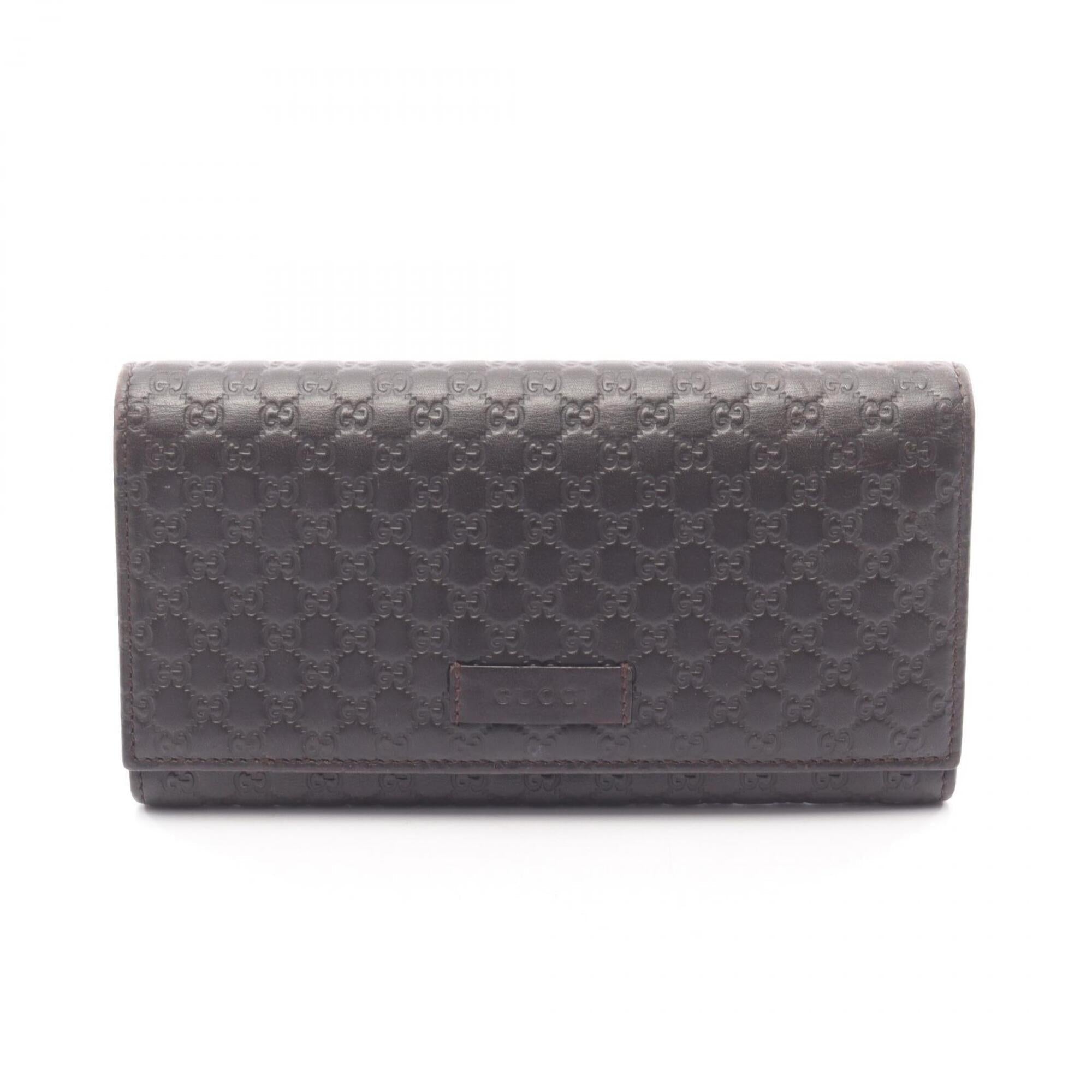 Gucci Brown Leather Long Wallet (Bi-Fold) (Pre-Owned)