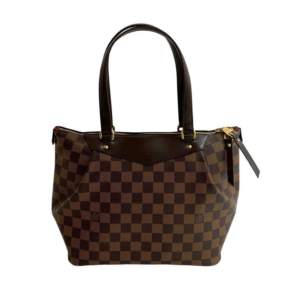 Louis Vuitton Brown Leather Pvc Handbag Tote Bag
