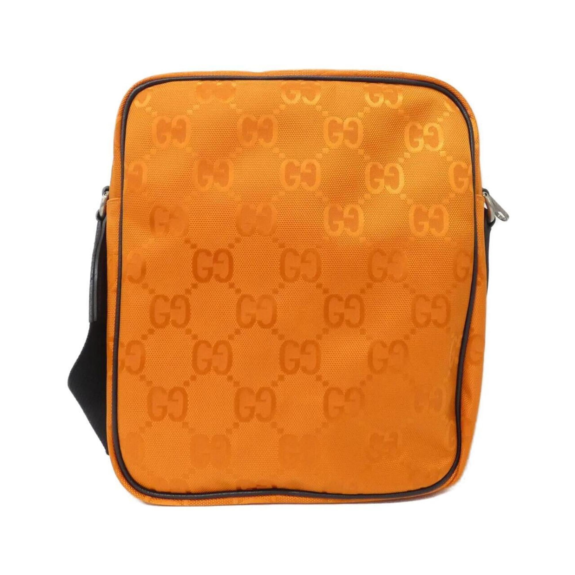 Gucci Orange Nylon Leather Shoulder Bag (Pre-Owned)