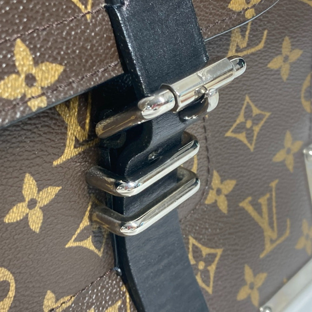 Louis Vuitton Black Brown Monogram Monogram Briefcase Handbag Tote Bag