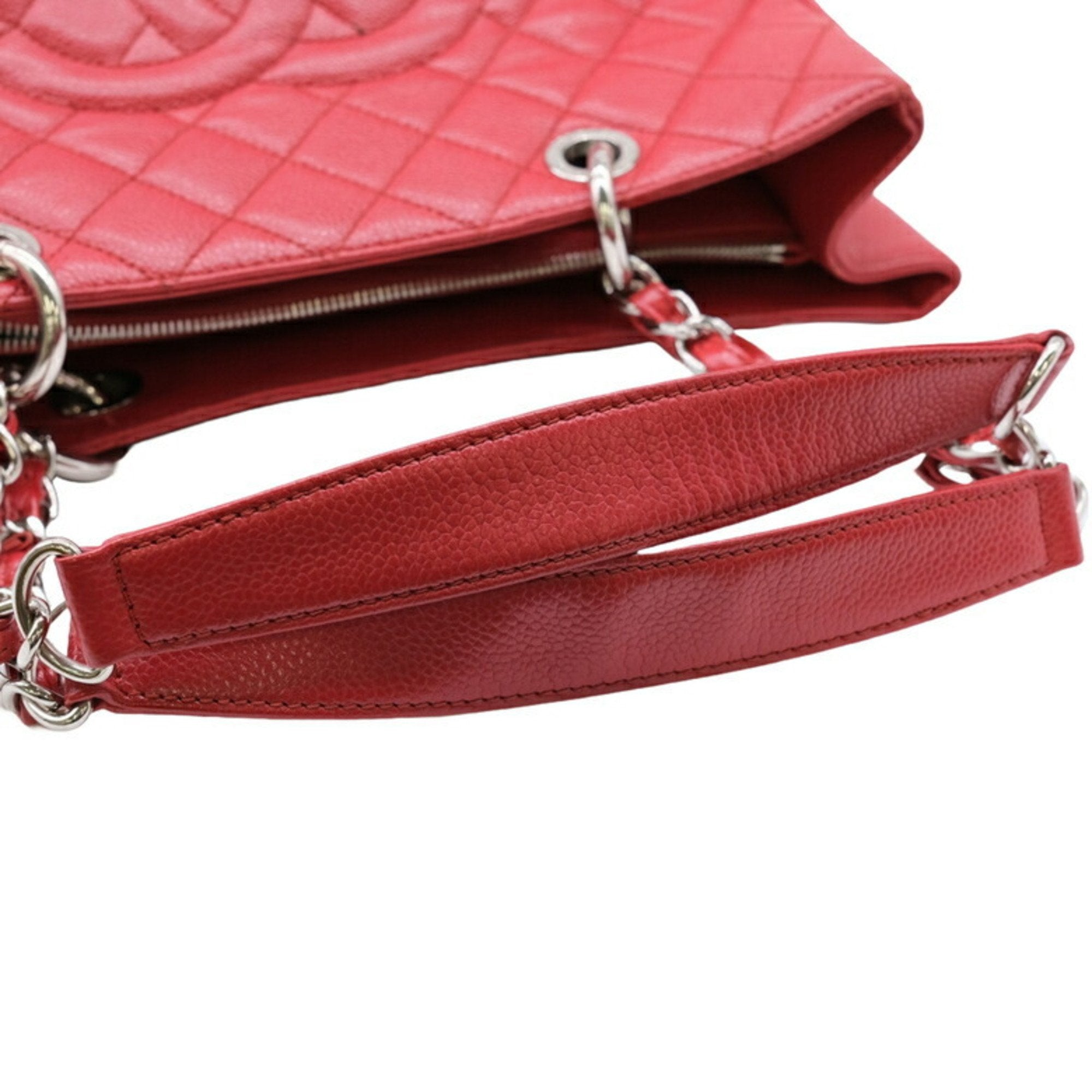 Chanel Red Color Caviar Leather Tote Bag