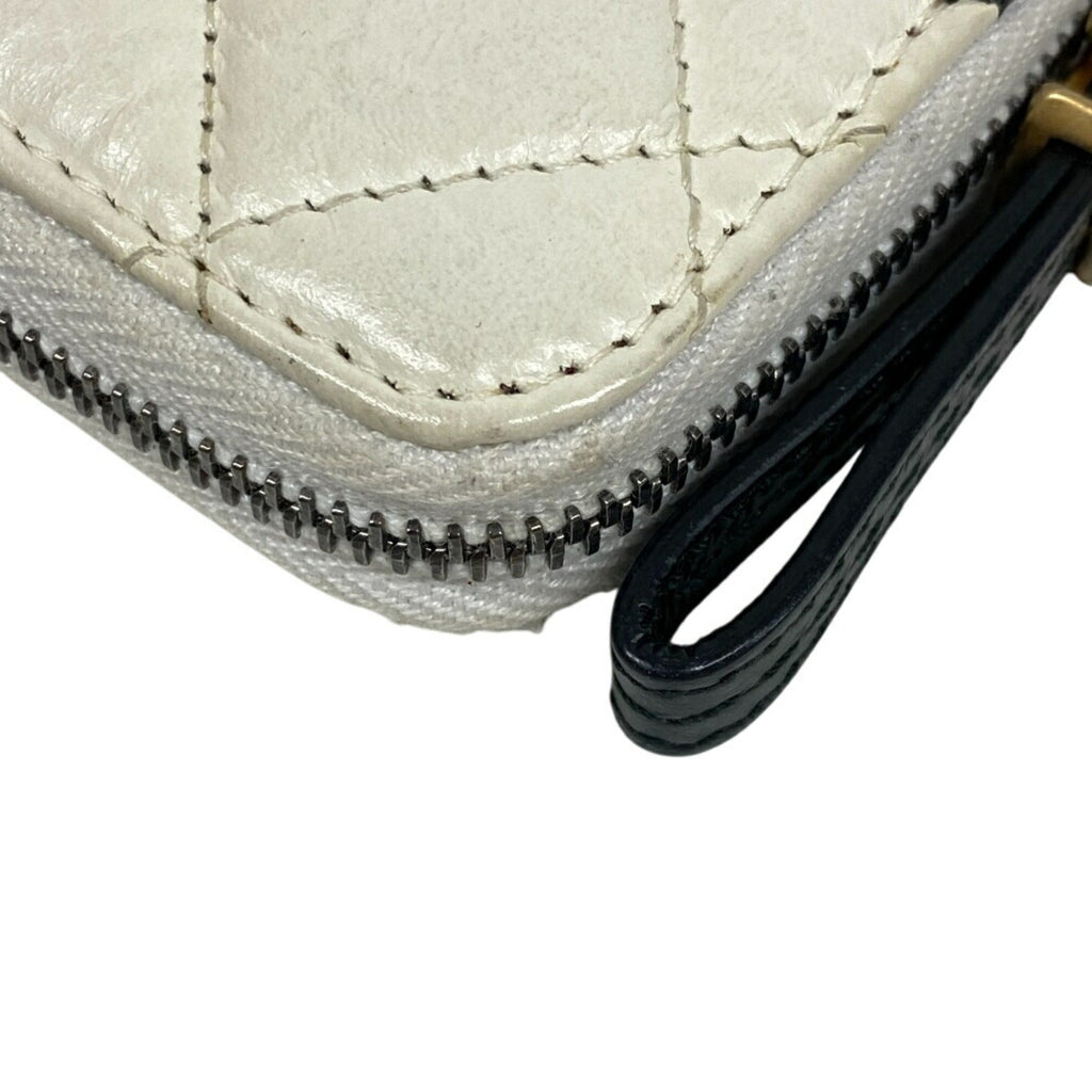 Chanel Black White Leather Coin Purse/Coin Case