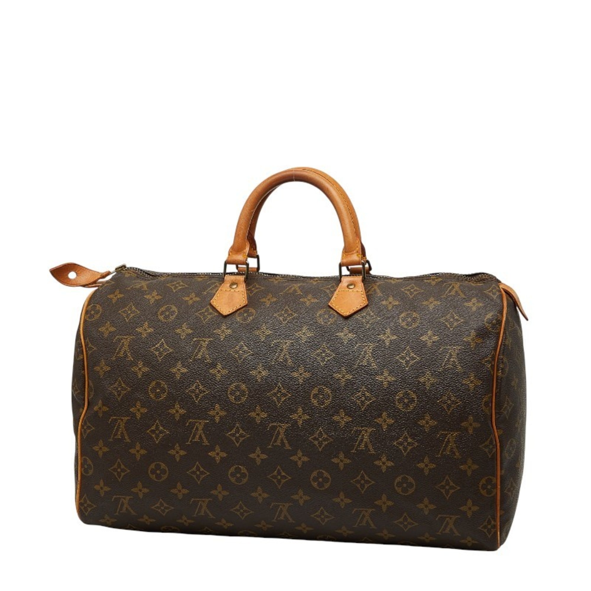 Louis Vuitton Brown Pvc Leather Boston Bag Handbag