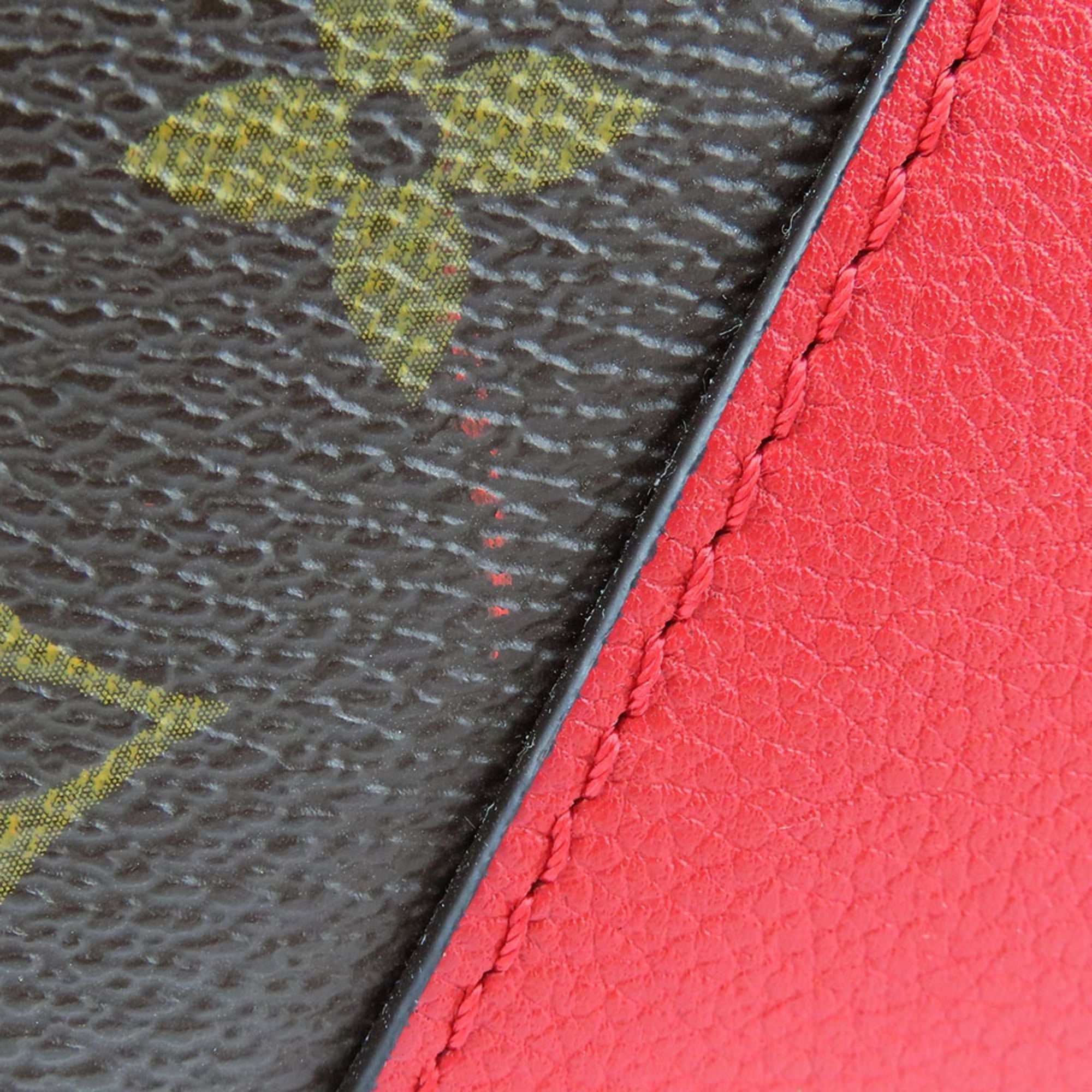 Louis Vuitton Monogram Cerise Red Brown Monogram Leather Tote Bag