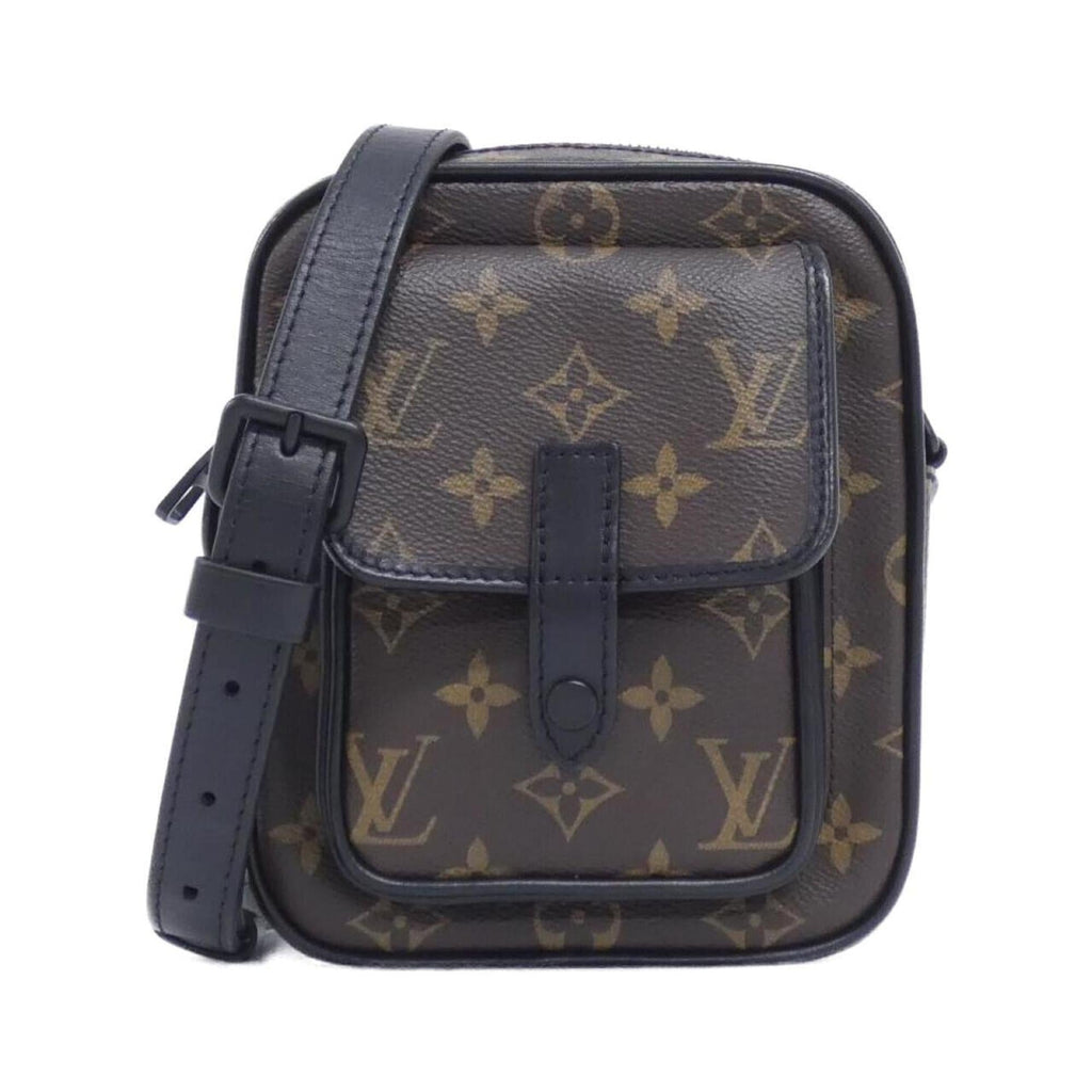 Louis Vuitton Black Brown Marron Coated Canvas Shoulder Bag